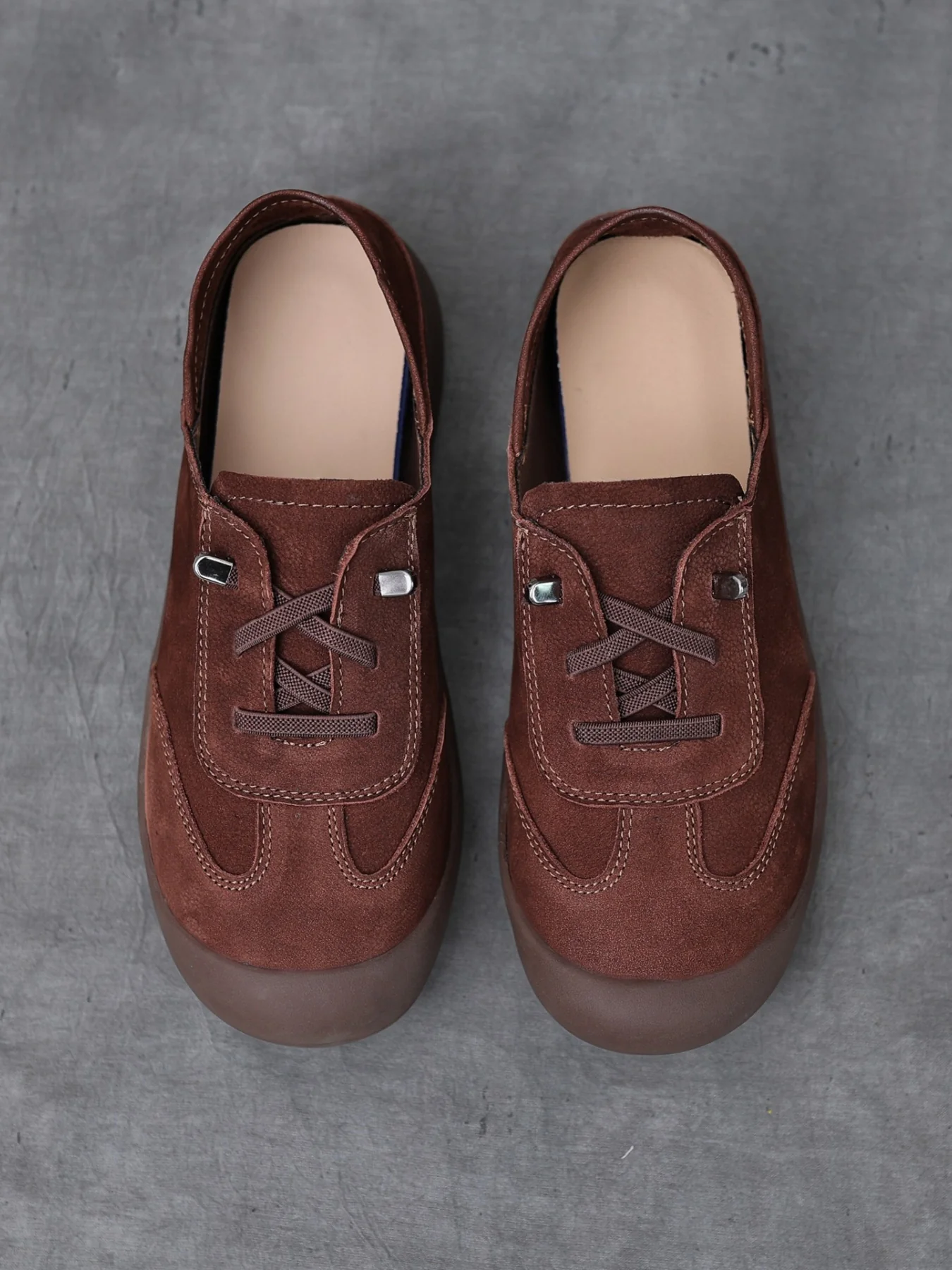 Rumour Has It | Nella Contrast Leather Casual Sneaker - brown - Image 5