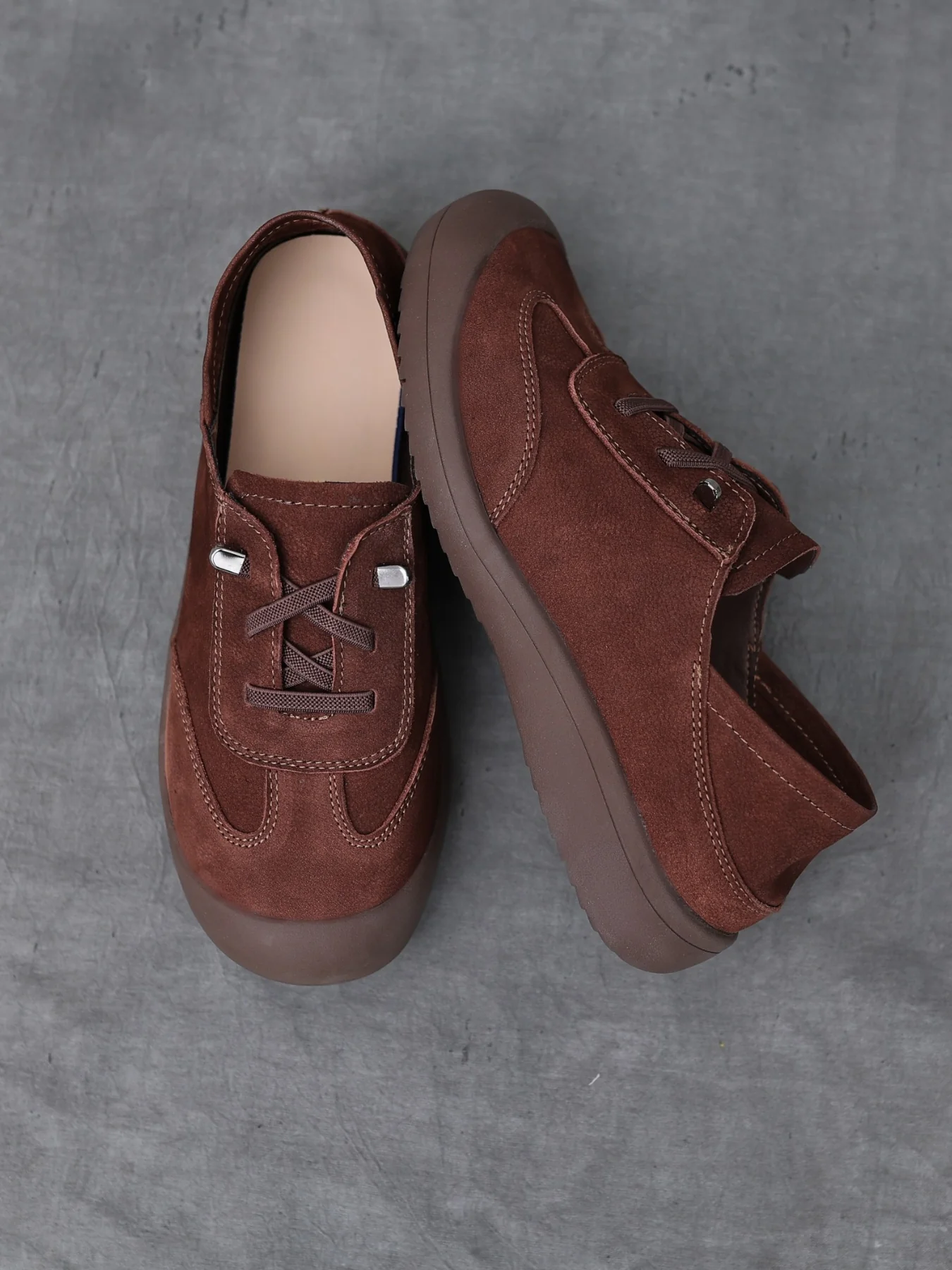 Rumour Has It | Nella Contrast Leather Casual Sneaker - brown - Image 6