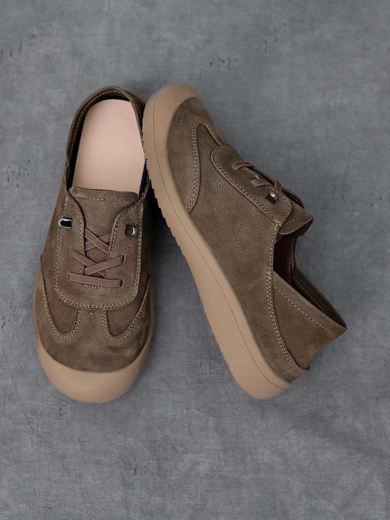 Rumour Has It | Nella Contrast Leather Casual Sneaker - olive - Image 6