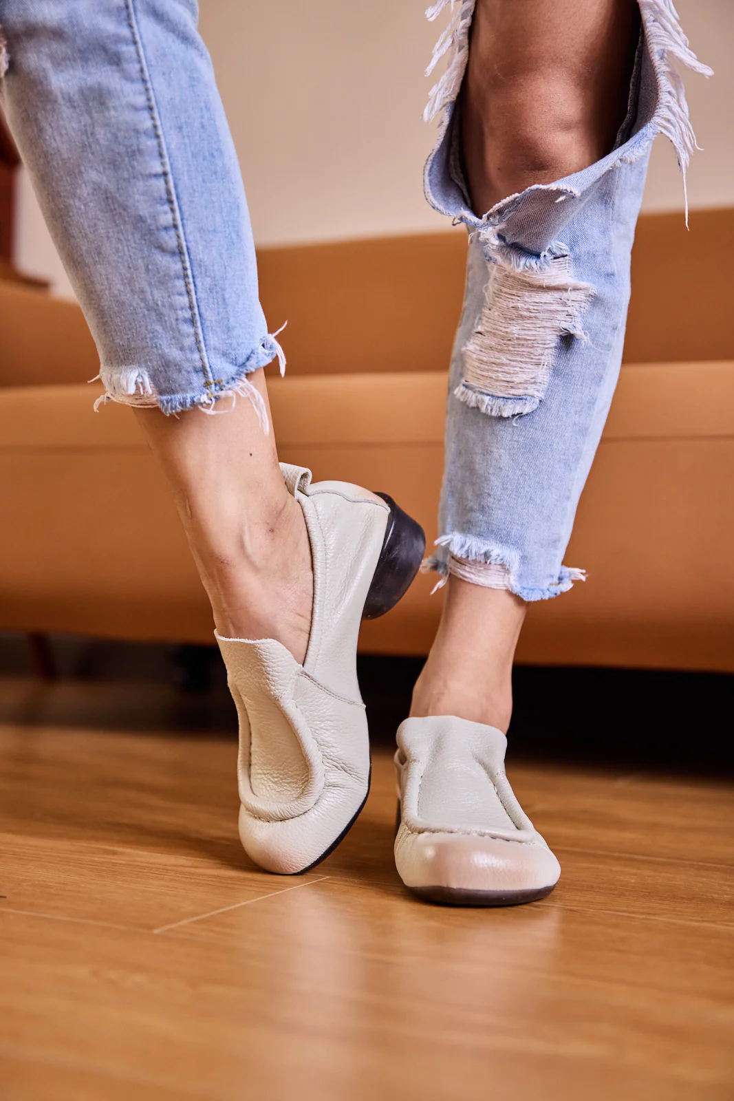 Rumour Has It | Nolita Leather Loafer - Cream - Image 3