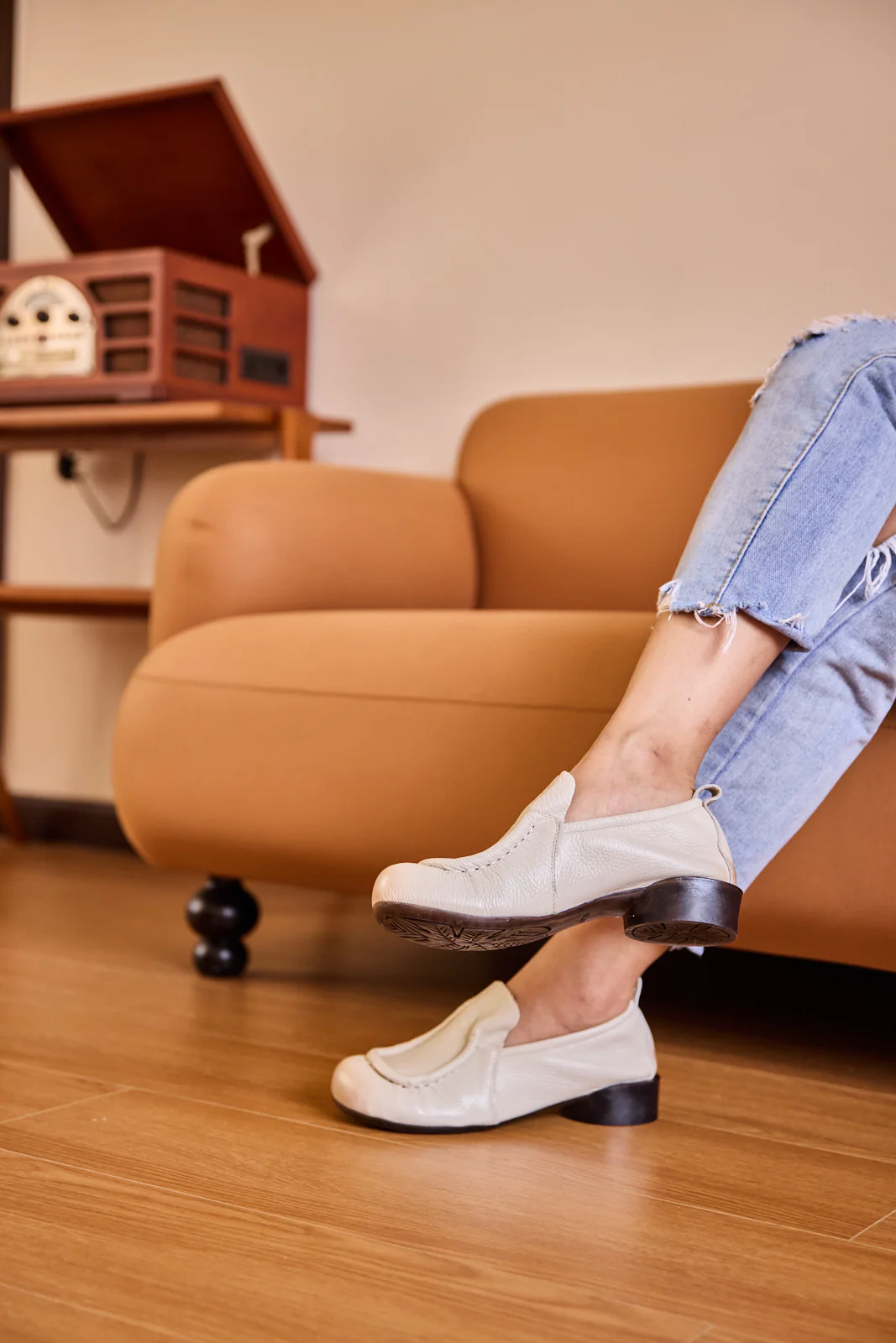 Rumour Has It | Nolita Leather Loafer - Cream - Image 6