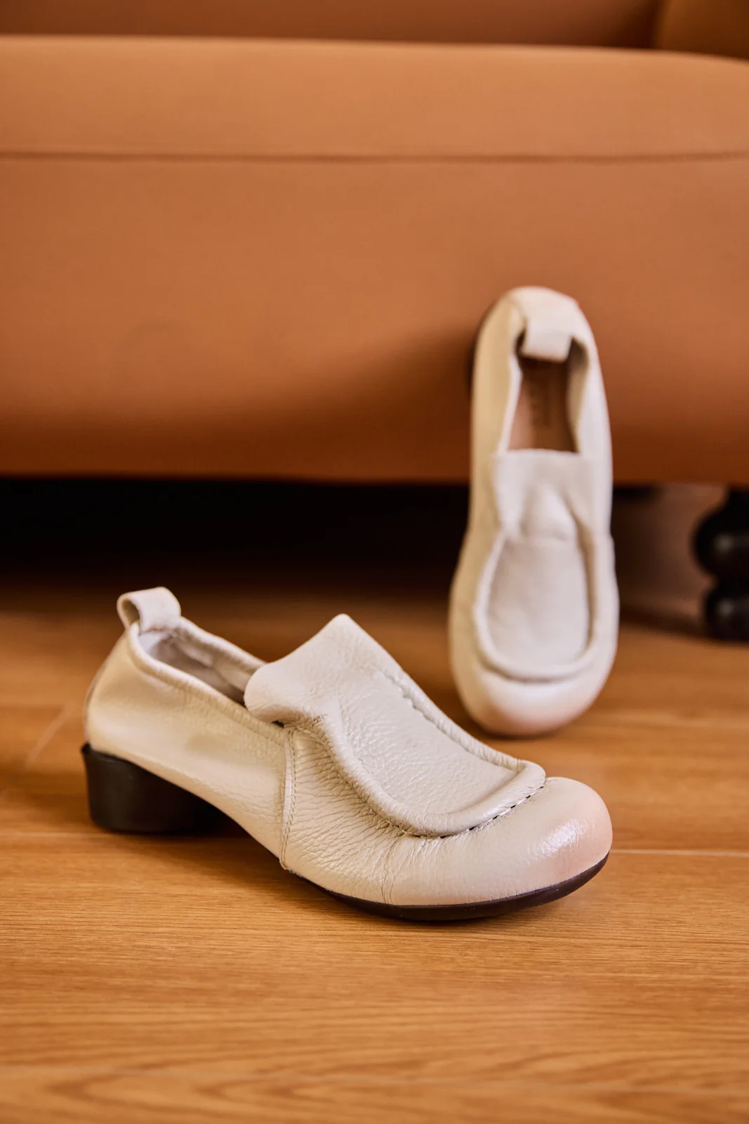 Rumour Has It | Nolita Leather Loafer - Cream - Image 7