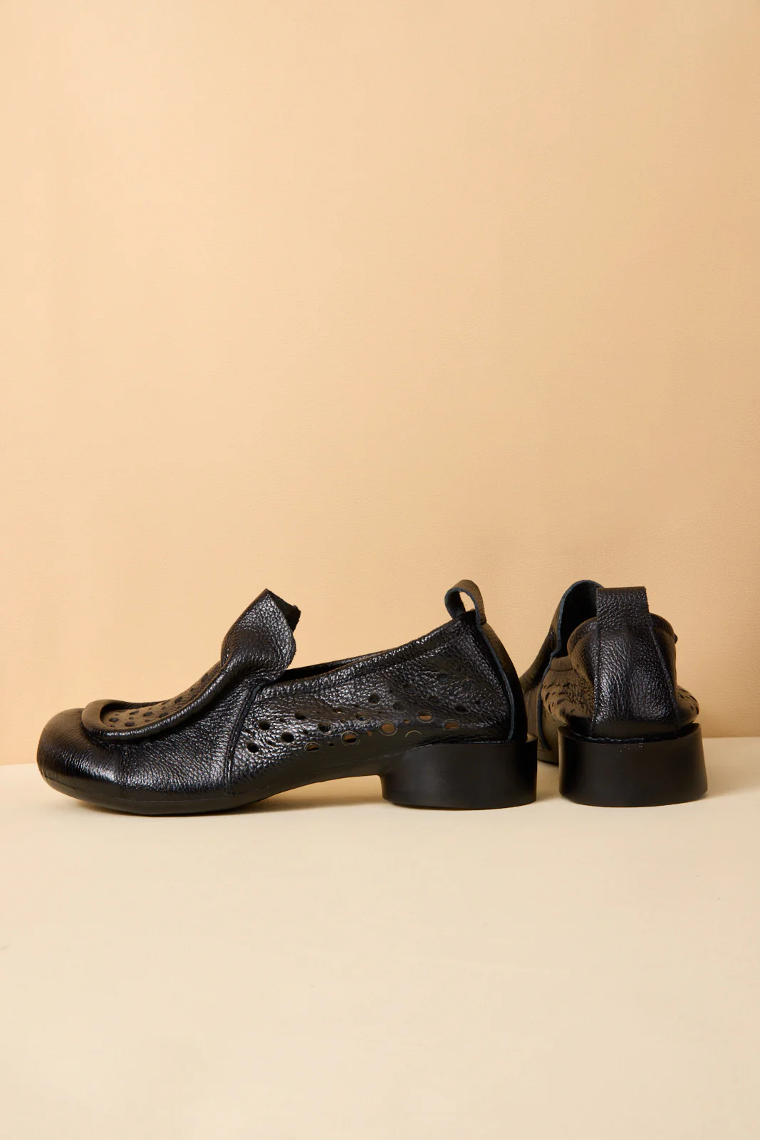 Rumour Has It | Nolita Perforated Leather Loafer - Black - Image 10