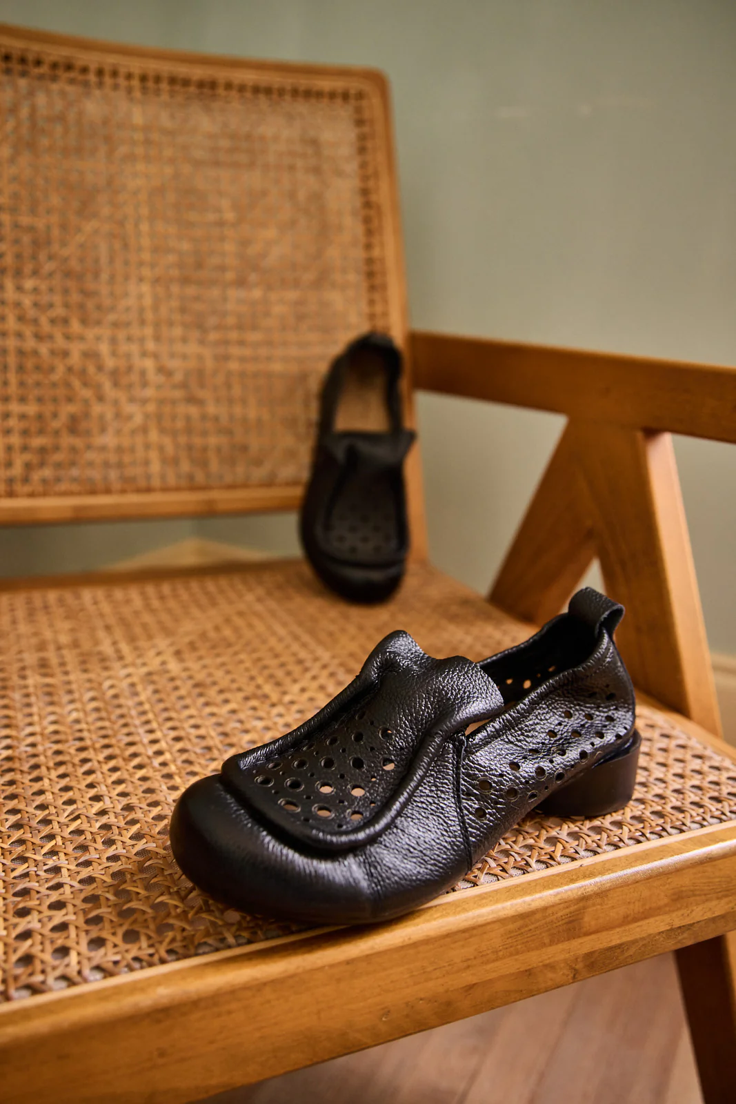 Rumour Has It | Nolita Perforated Leather Loafer - Black - Image 6
