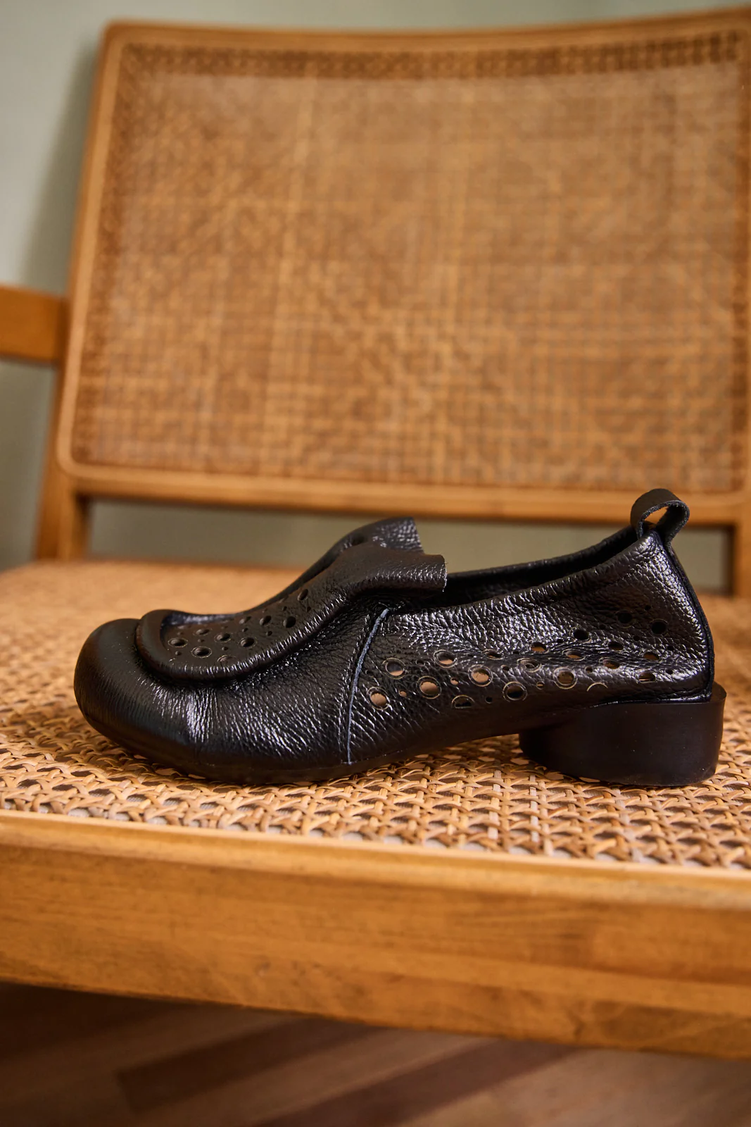 Rumour Has It | Nolita Perforated Leather Loafer - Black - Image 7