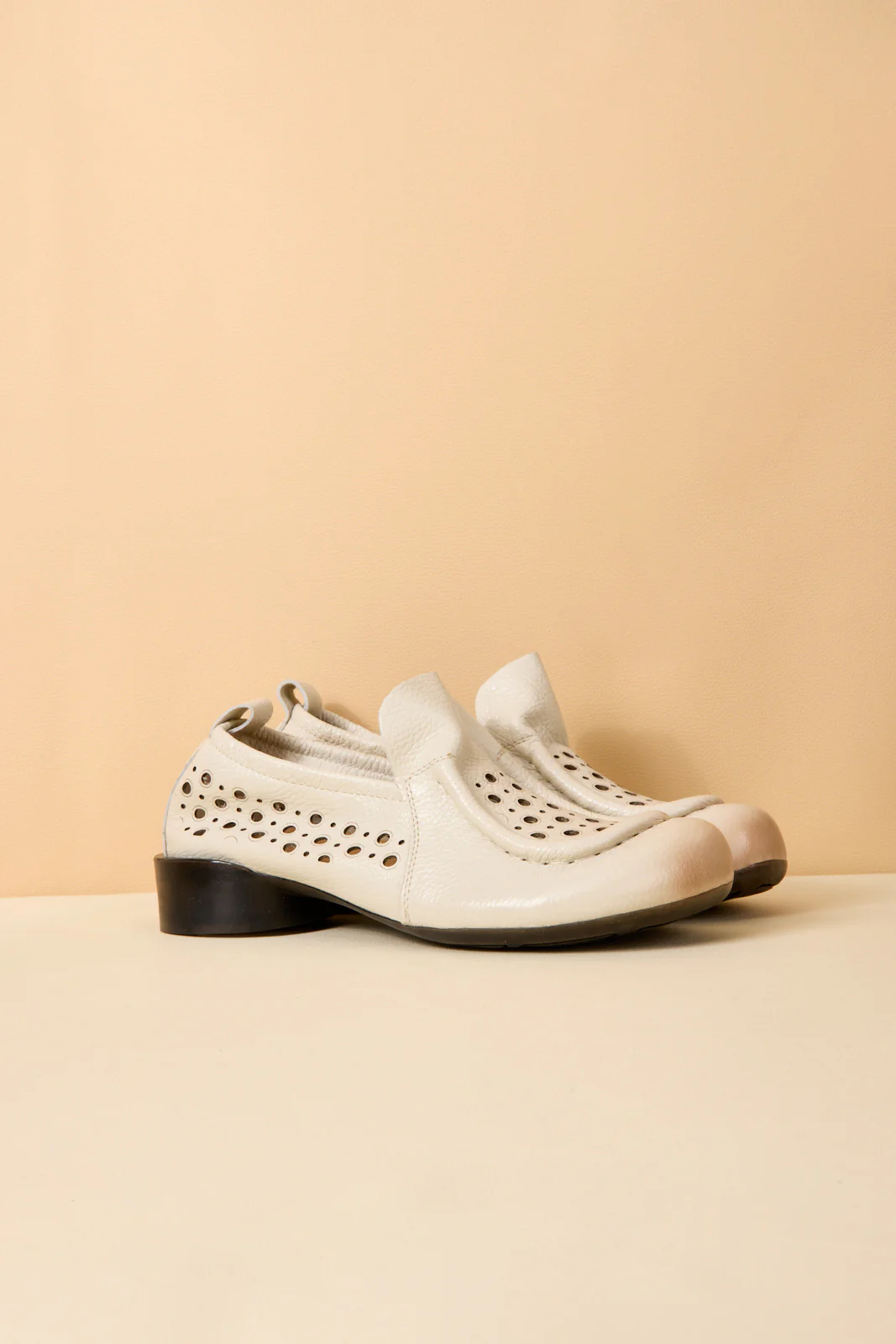 Rumour Has It | Nolita Perforated Leather Loafer - Cream - Image 7