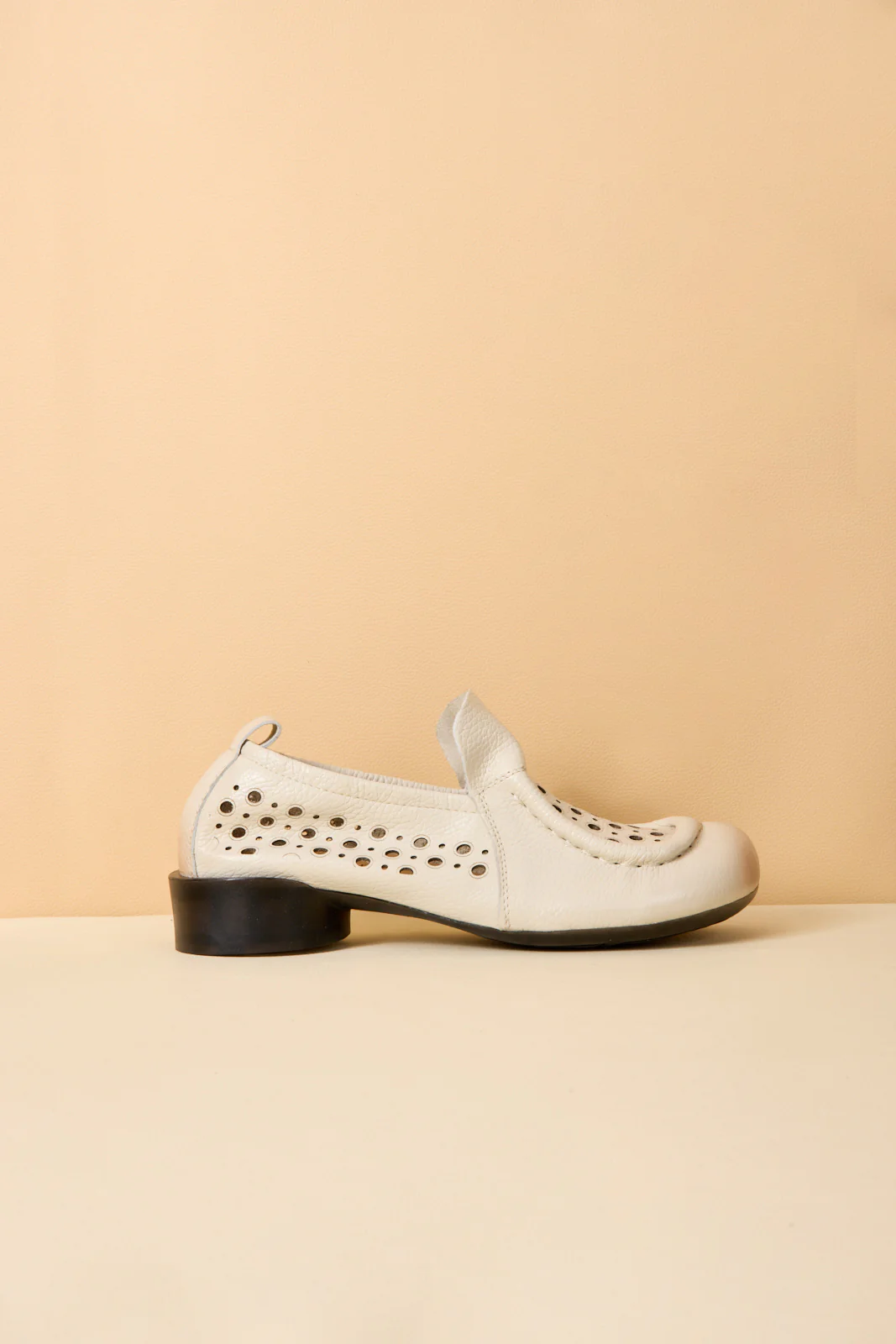 Rumour Has It | Nolita Perforated Leather Loafer - Cream - Image 9