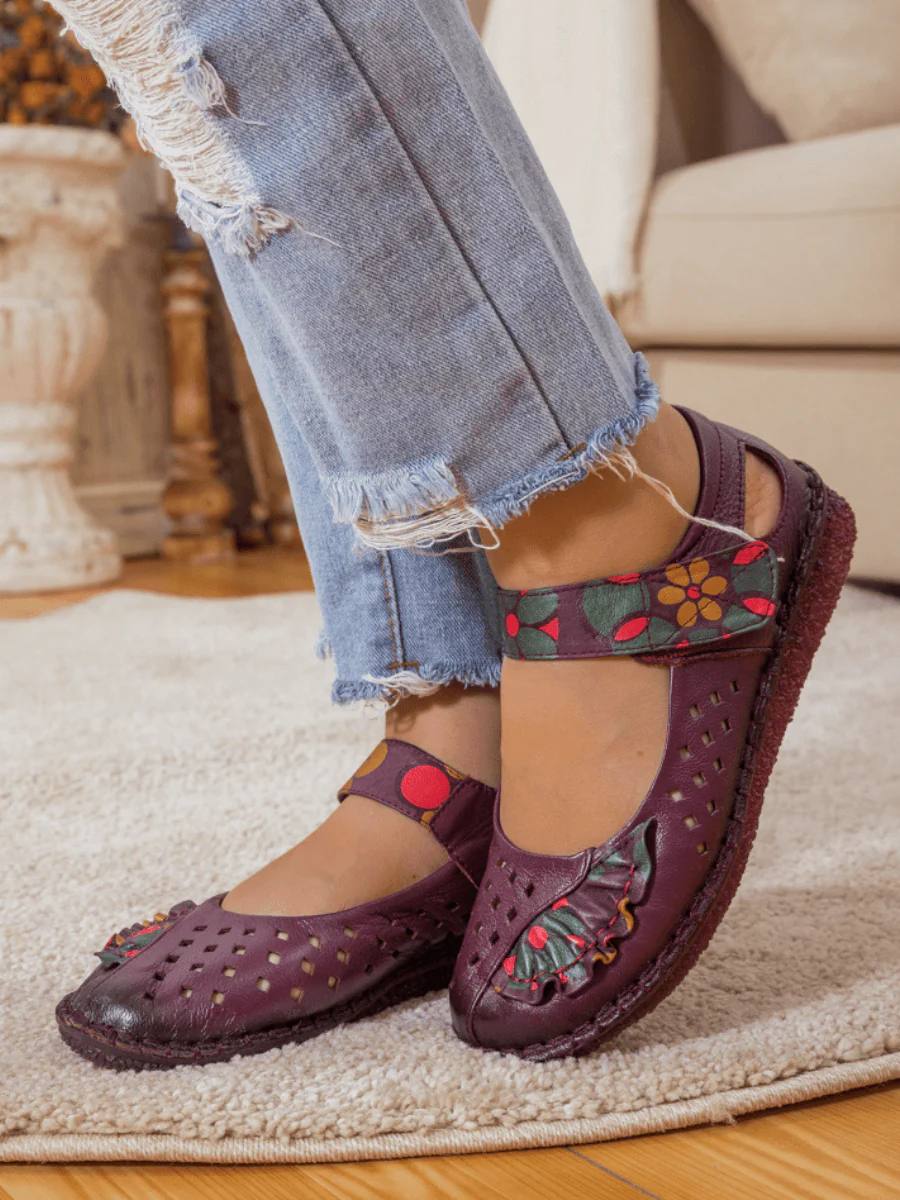 RUMOUR HAS IT| PERFORATED LEATHER MARY JANE - PURPLE