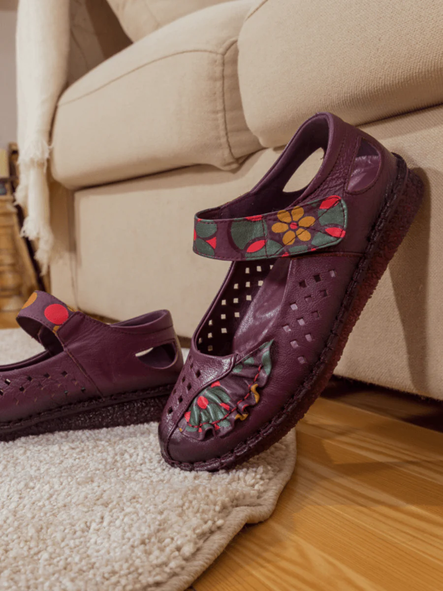 RUMOUR HAS IT| PERFORATED LEATHER MARY JANE - PURPLE - Image 10