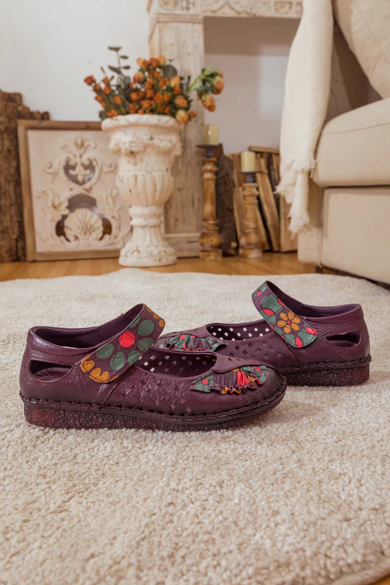 RUMOUR HAS IT| PERFORATED LEATHER MARY JANE - PURPLE - Image 7