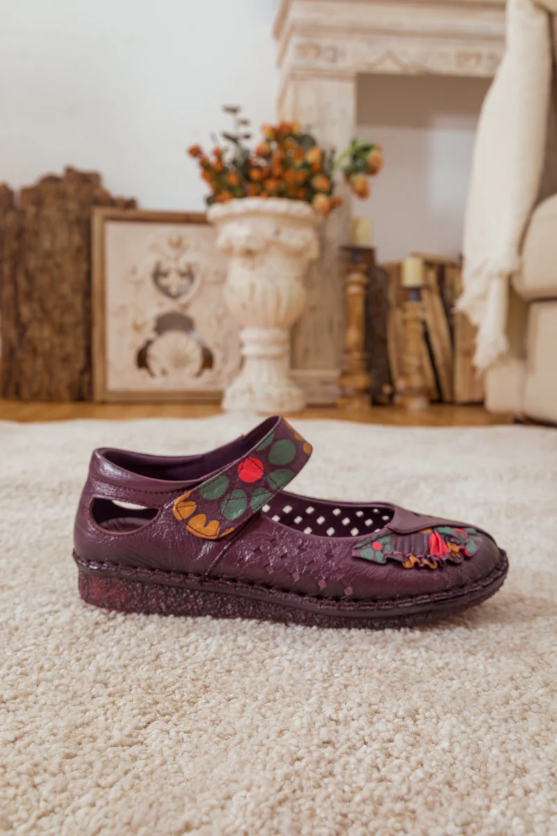 RUMOUR HAS IT| PERFORATED LEATHER MARY JANE - PURPLE - Image 8