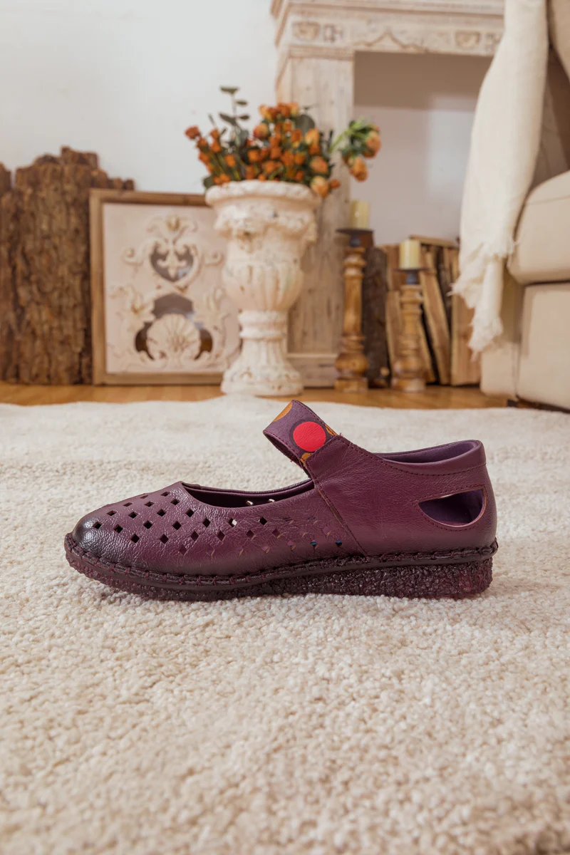 RUMOUR HAS IT| PERFORATED LEATHER MARY JANE - PURPLE - Image 9