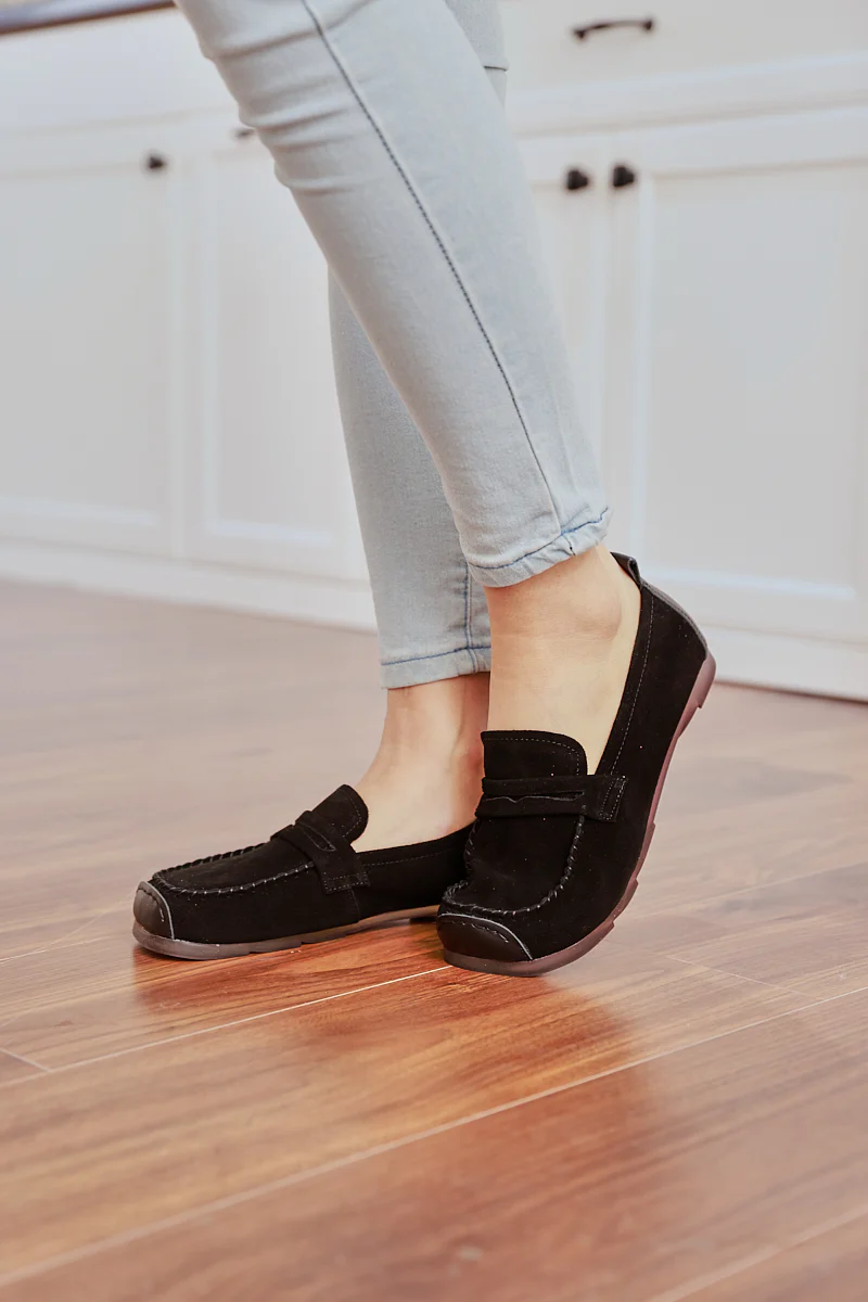Rumour Has It | Walk It Suede Moccasin Loafer - Black - Image 2