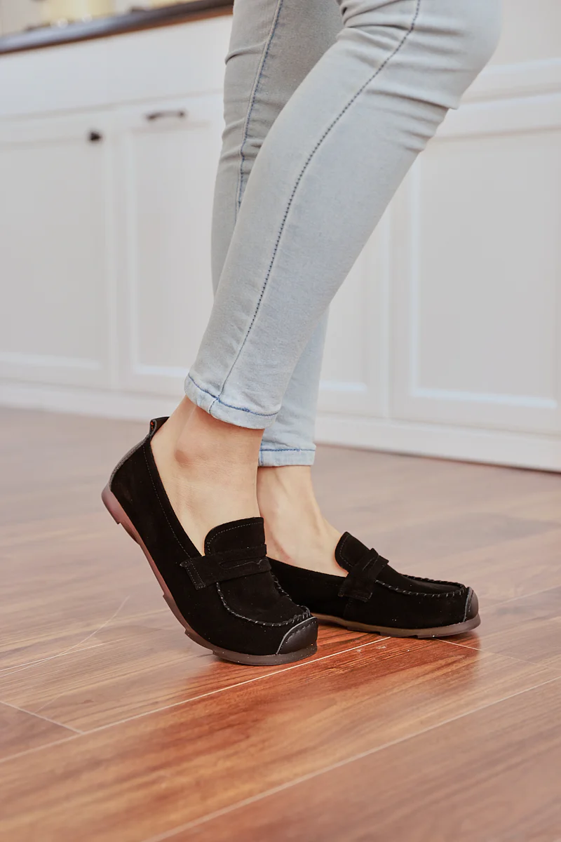 Rumour Has It | Walk It Suede Moccasin Loafer - Black - Image 4