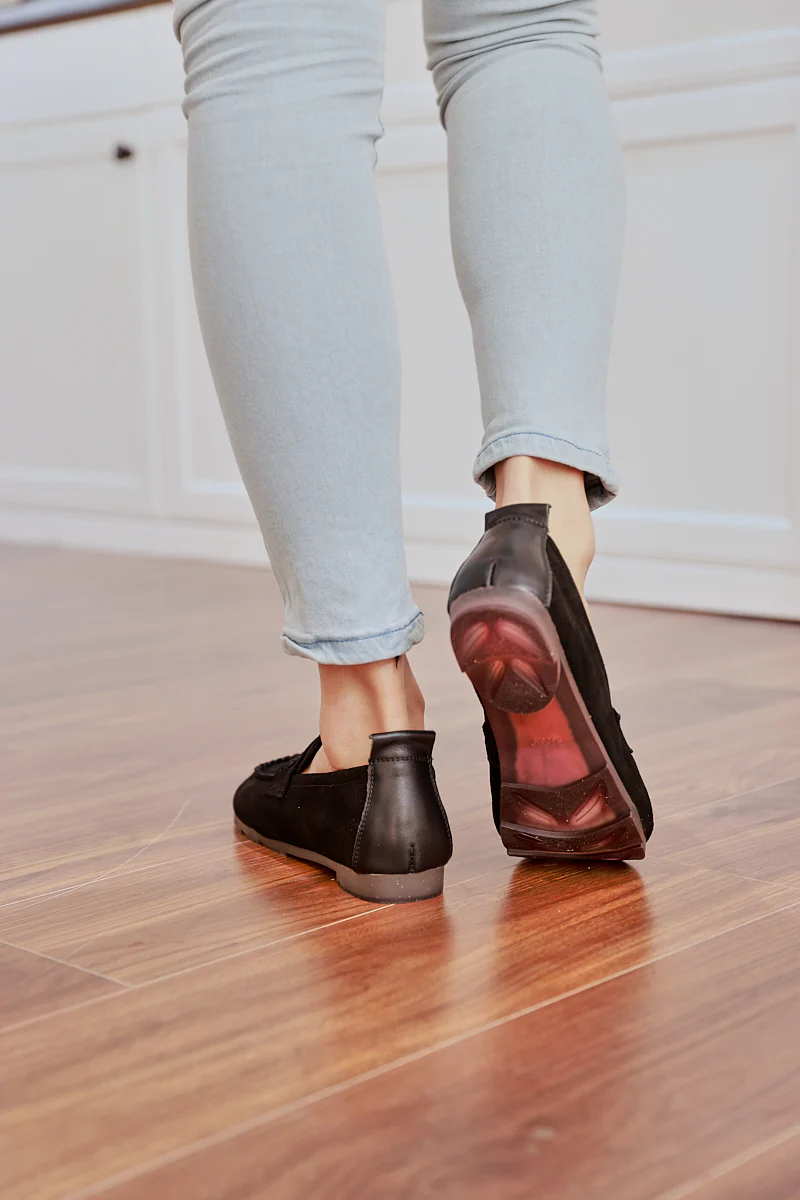 Rumour Has It | Walk It Suede Moccasin Loafer - Black - Image 7