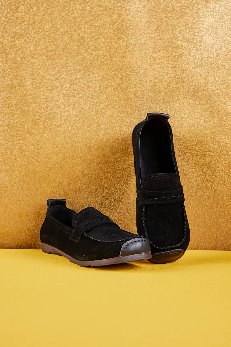 Rumour Has It | Walk It Suede Moccasin Loafer - Black - Image 8