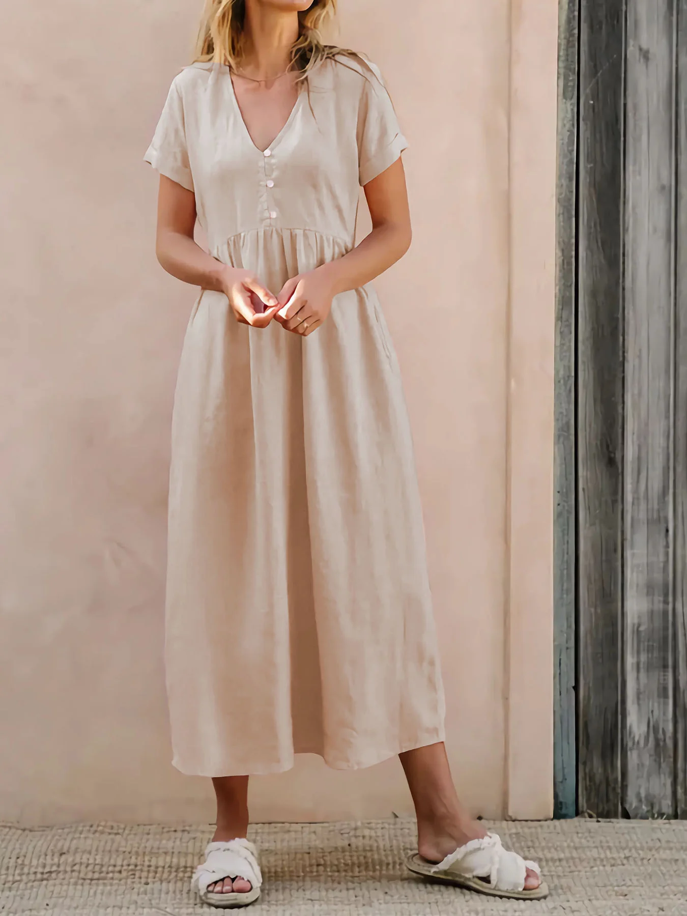 Sand And Sea Linen Midi Dress - Image 2