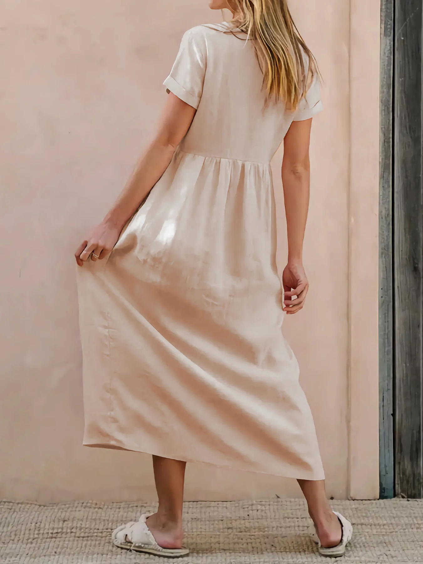 Sand And Sea Linen Midi Dress - Image 3