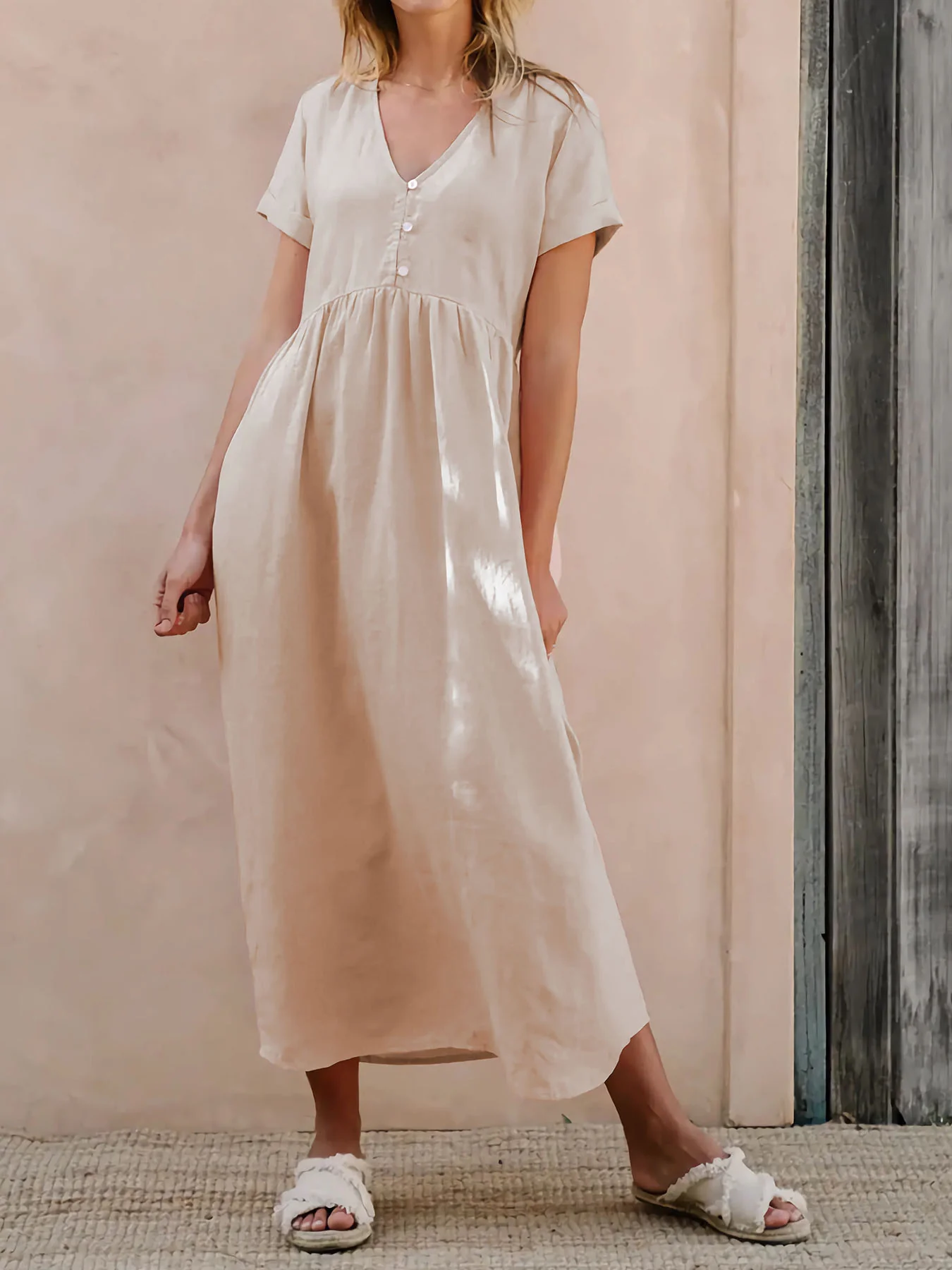 Sand And Sea Linen Midi Dress - Image 4