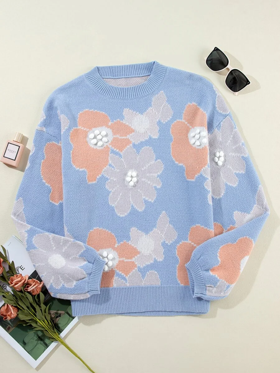 Sandrine Floral Knit Sweater - Image 5