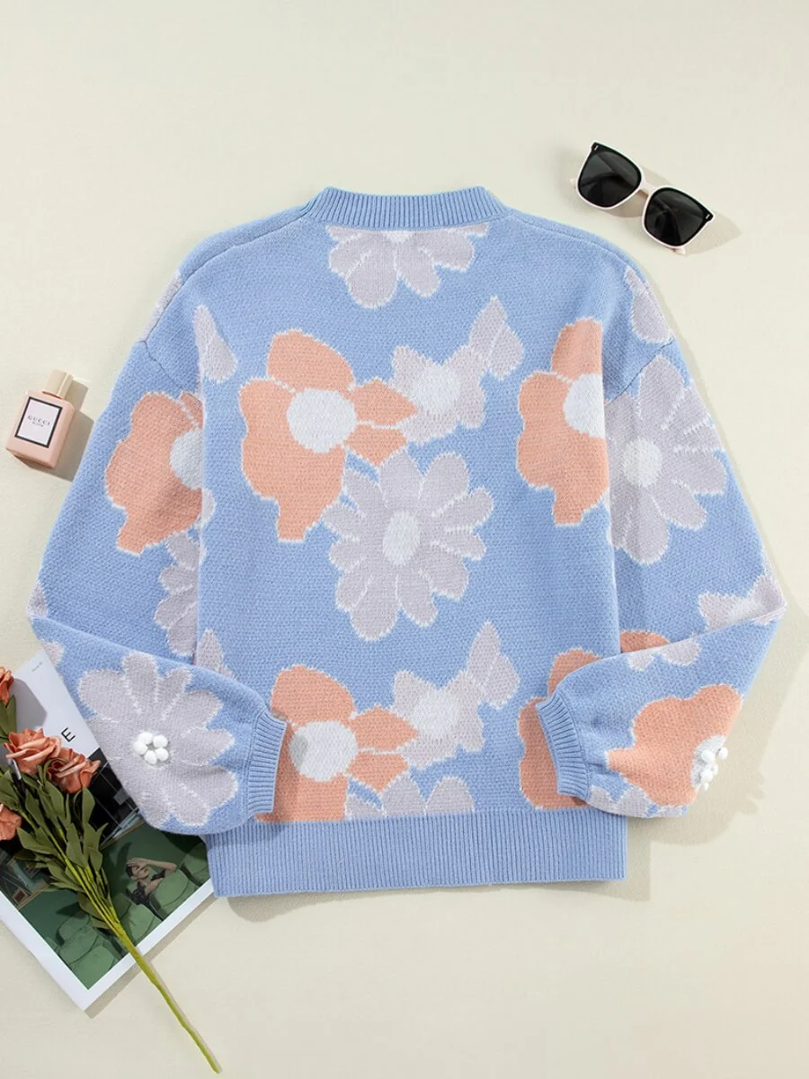 Sandrine Floral Knit Sweater - Image 6