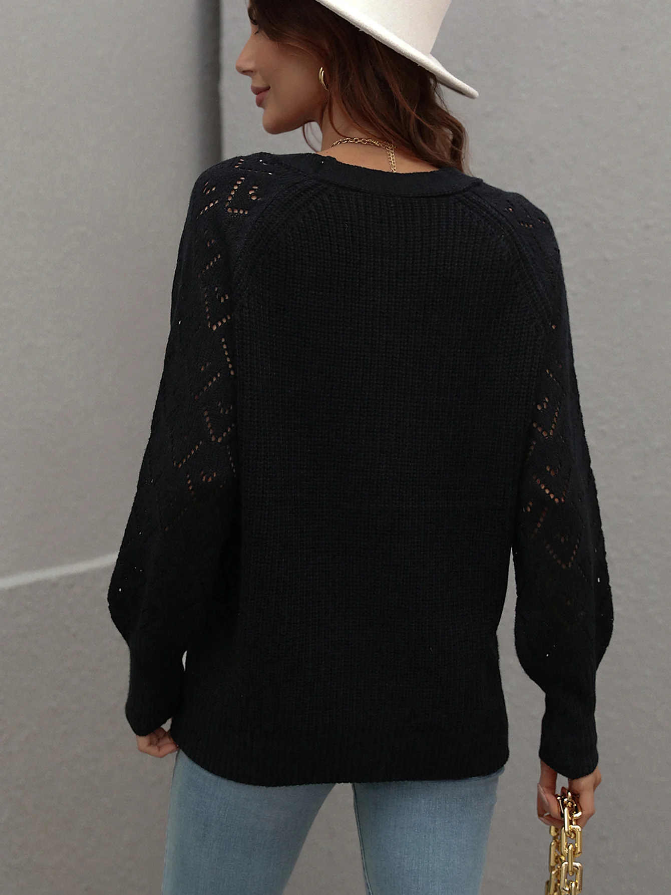 SHANTALL KNIT CARDIGAN - BLACK - Image 3