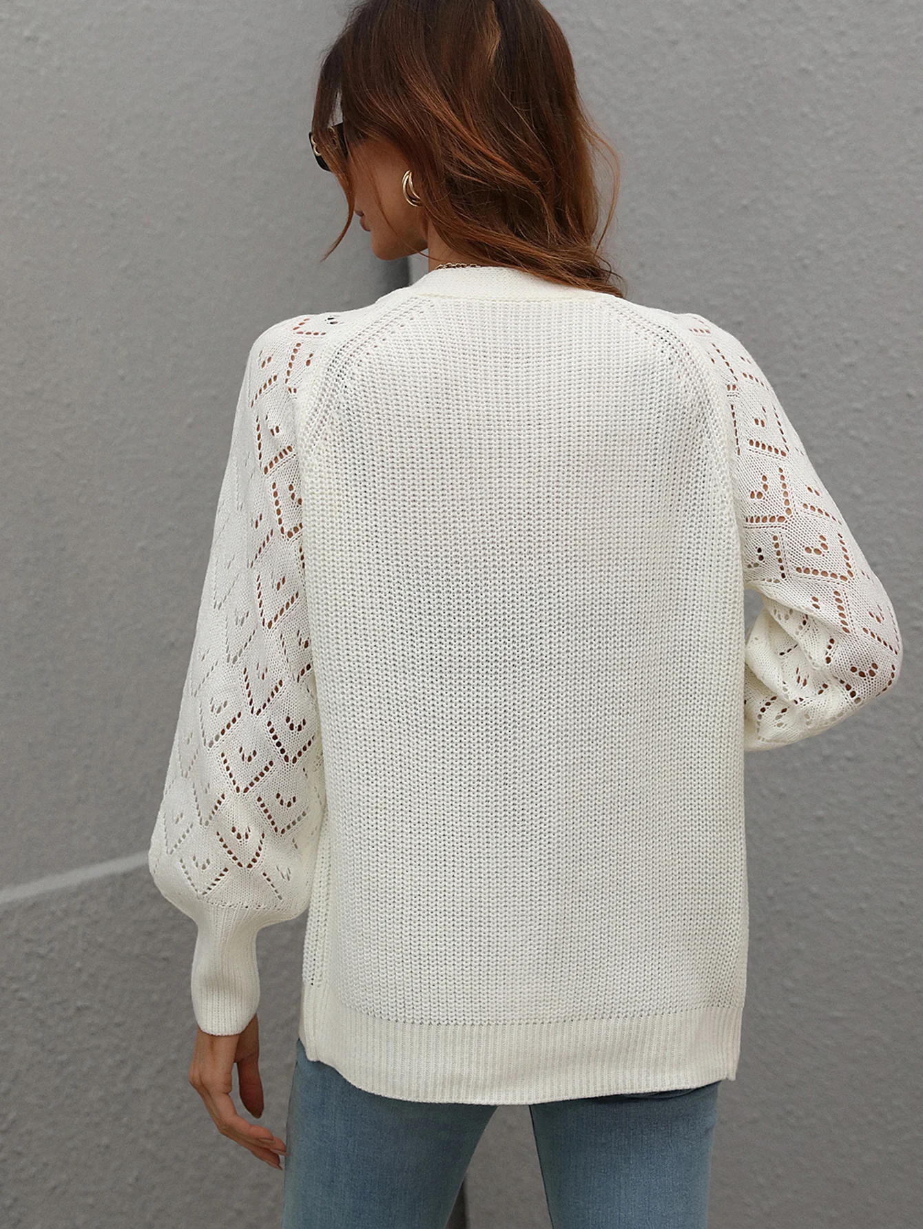 SHANTALL KNIT CARDIGAN - CREAM - Image 3