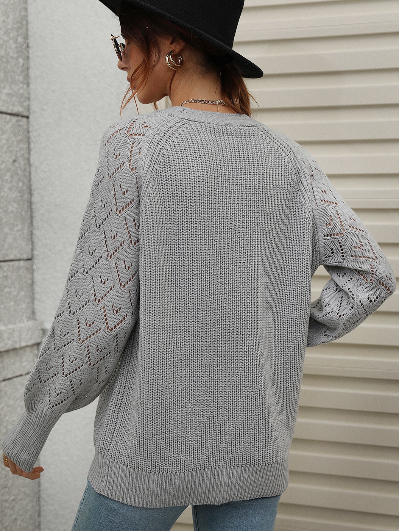 SHANTALL KNIT CARDIGAN - GREY - Image 3