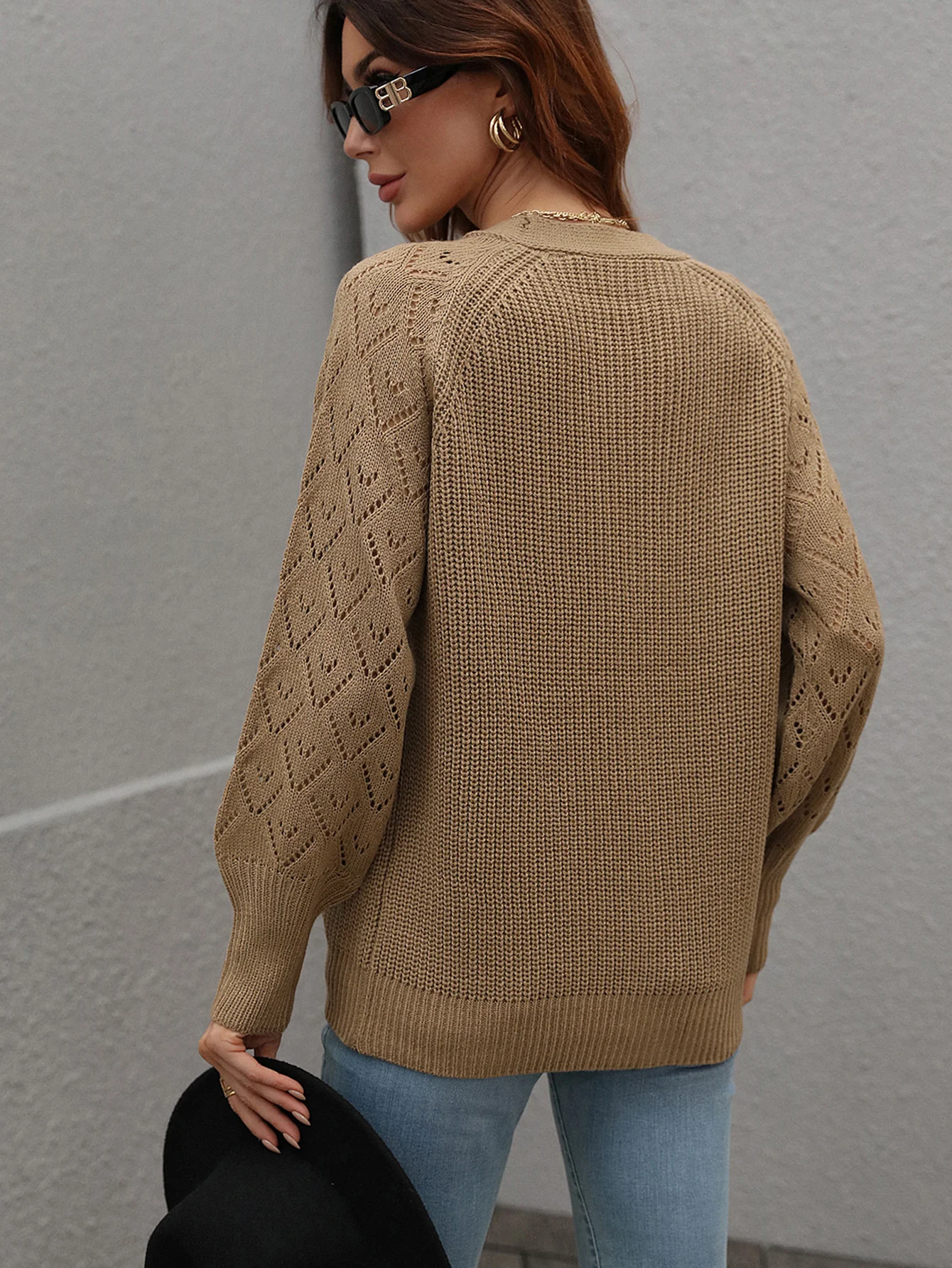 SHANTALL KNIT CARDIGAN - MOCHA - Image 3