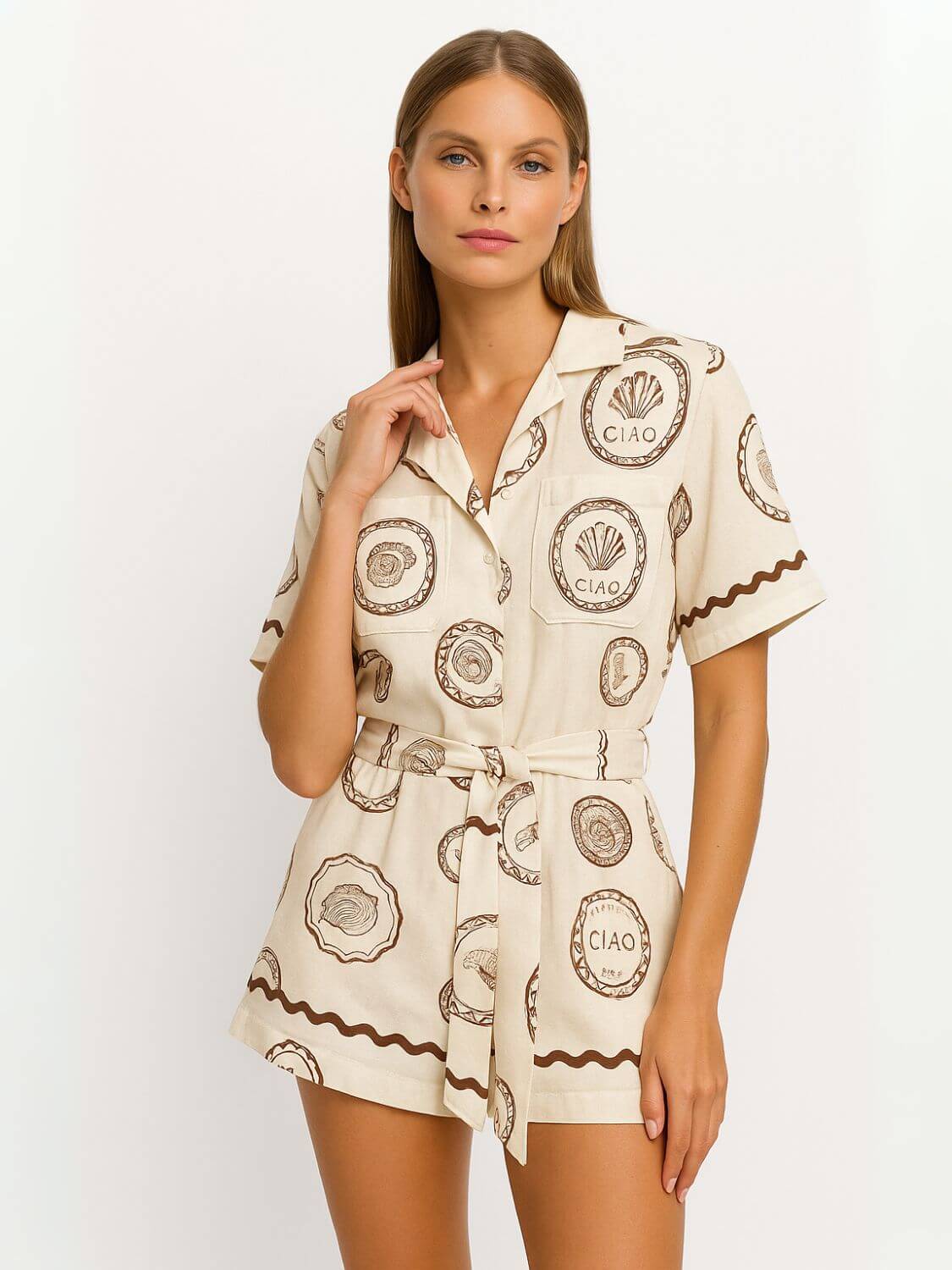 Shell Ciao Front Shirt Romper - Image 2