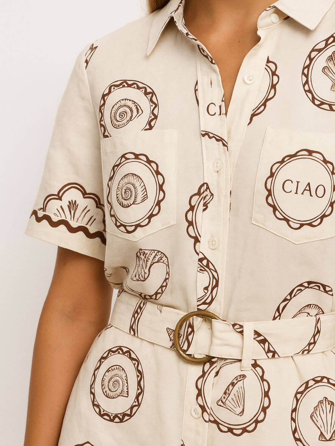 Shell Ciao Front Shirt Romper - Image 3