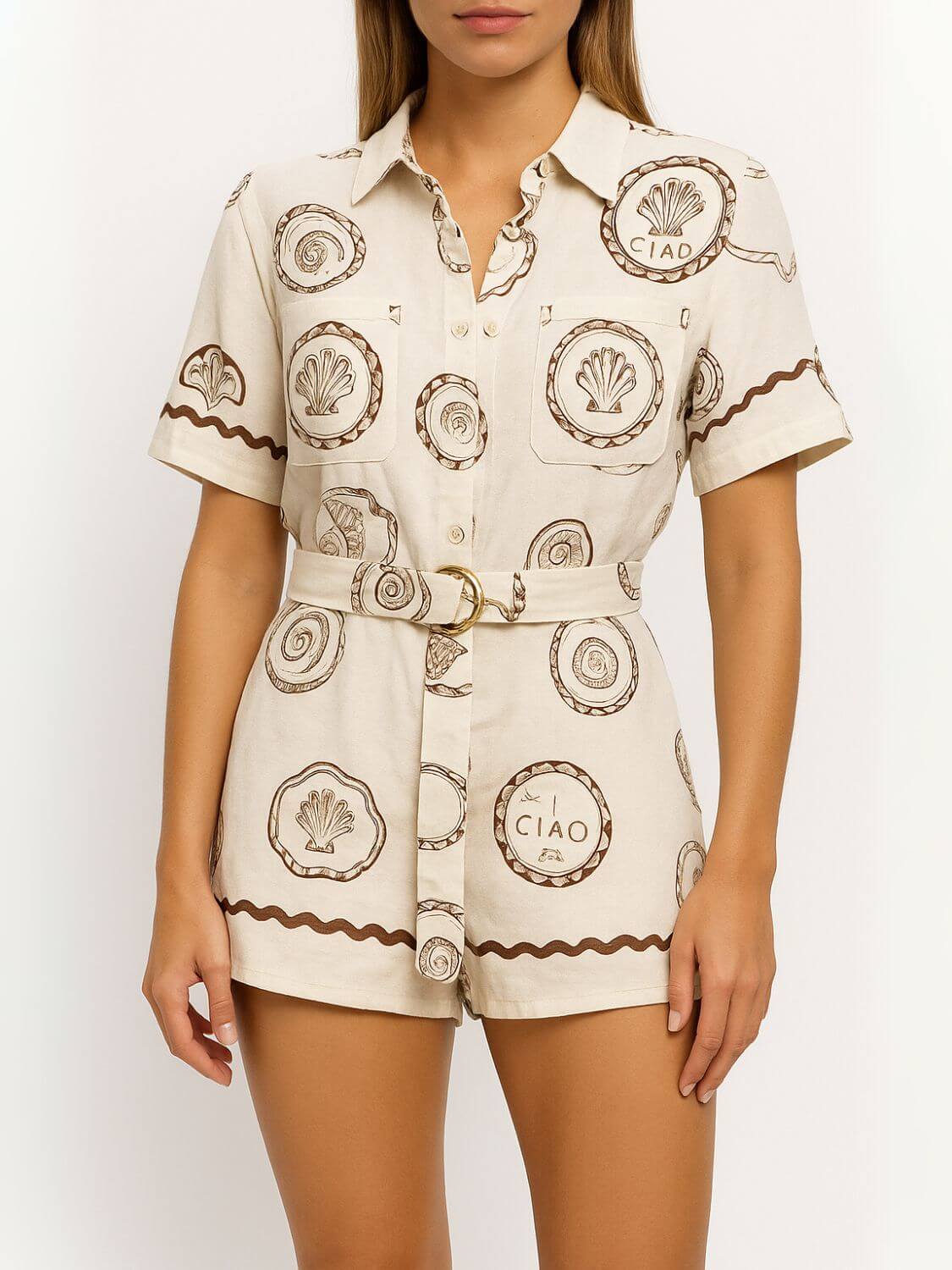 Shell Ciao Front Shirt Romper - Image 5