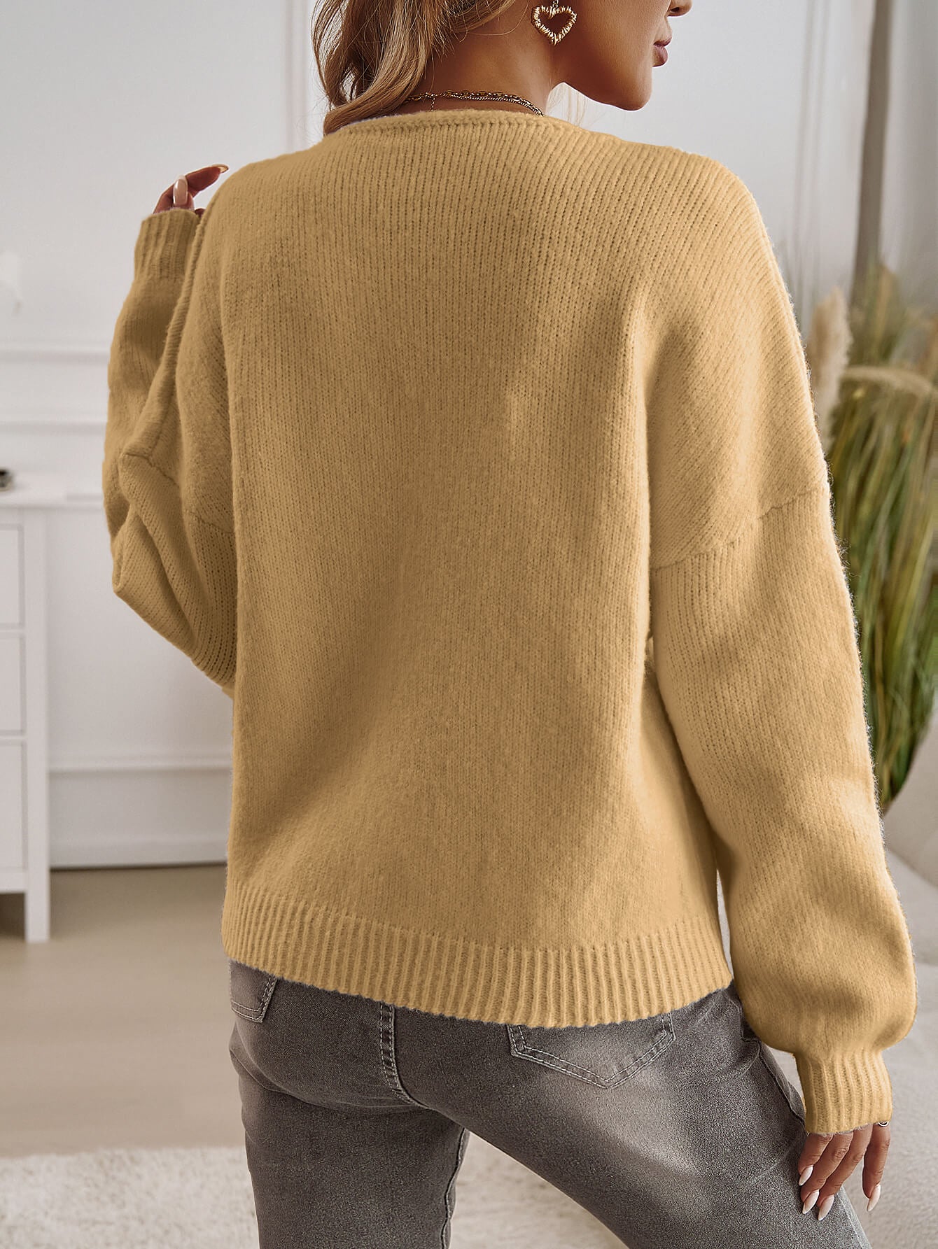 Shes The Cute Bow Detail Sweater Cardigan - Yellow - Image 5