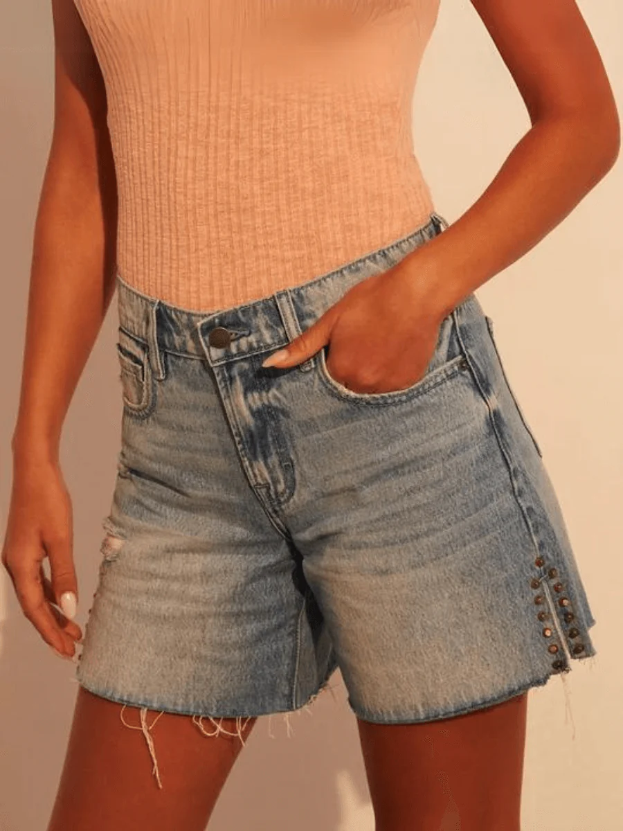 Shiva High Rise Denim Shorts - Image 2