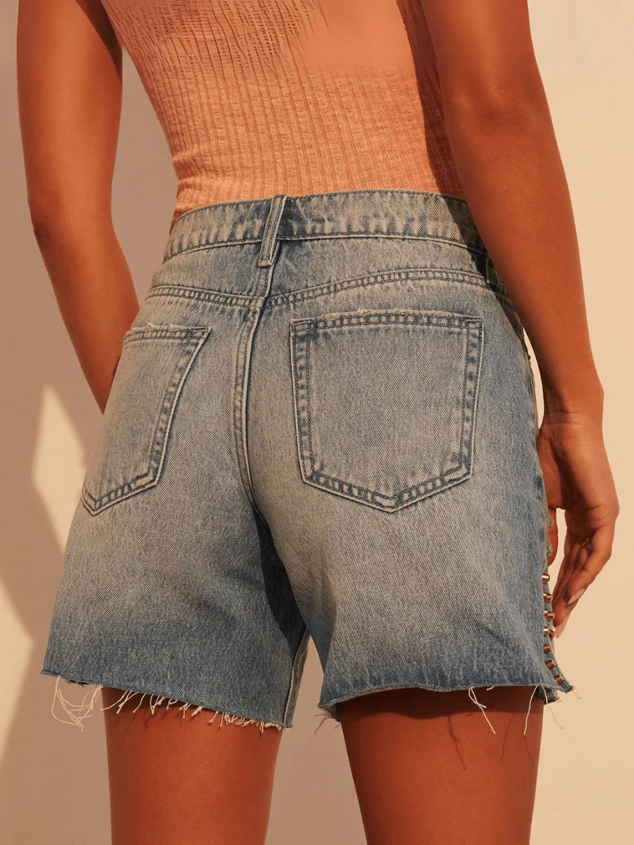 Shiva High Rise Denim Shorts - Image 5