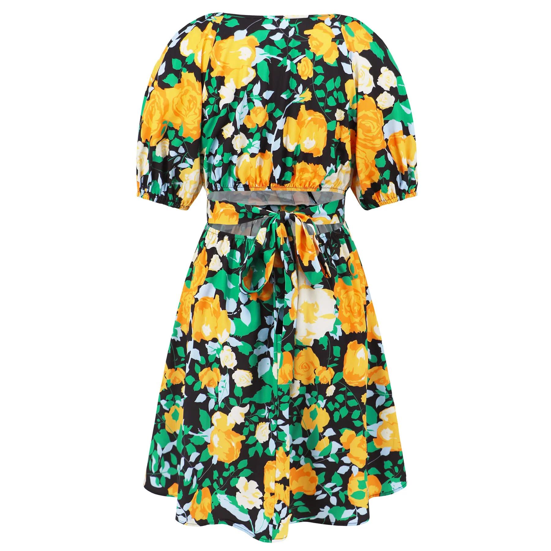 Ellerie Floral Wrap Mini Dress - Green - Image 7