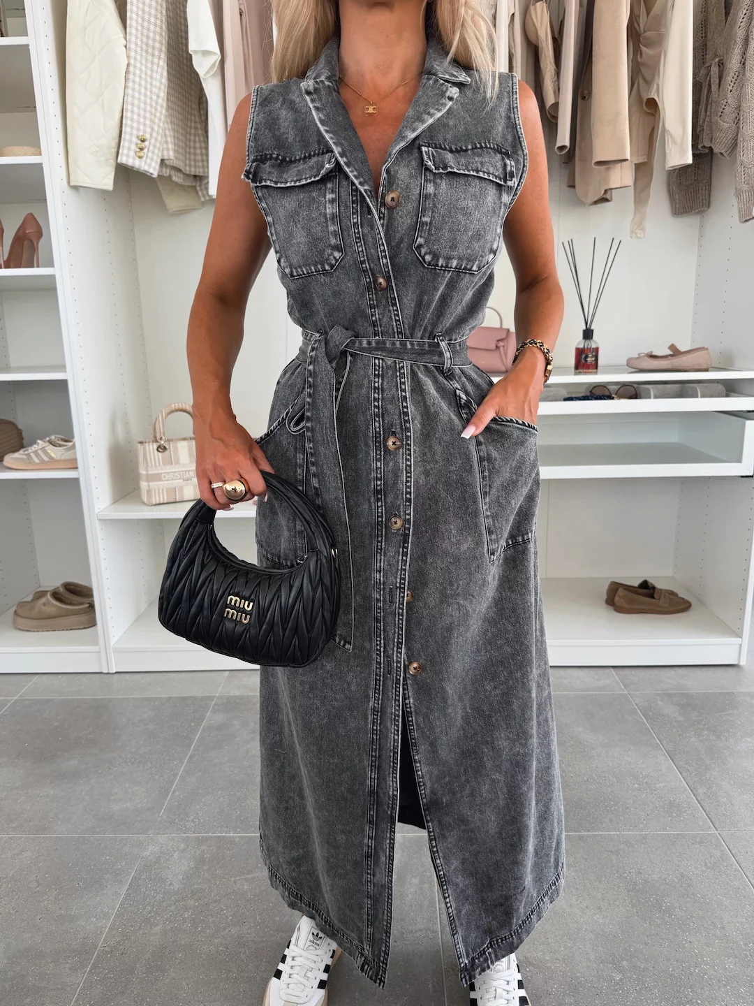 Sierra Serenade Denim Maxi Dress - black - Image 4