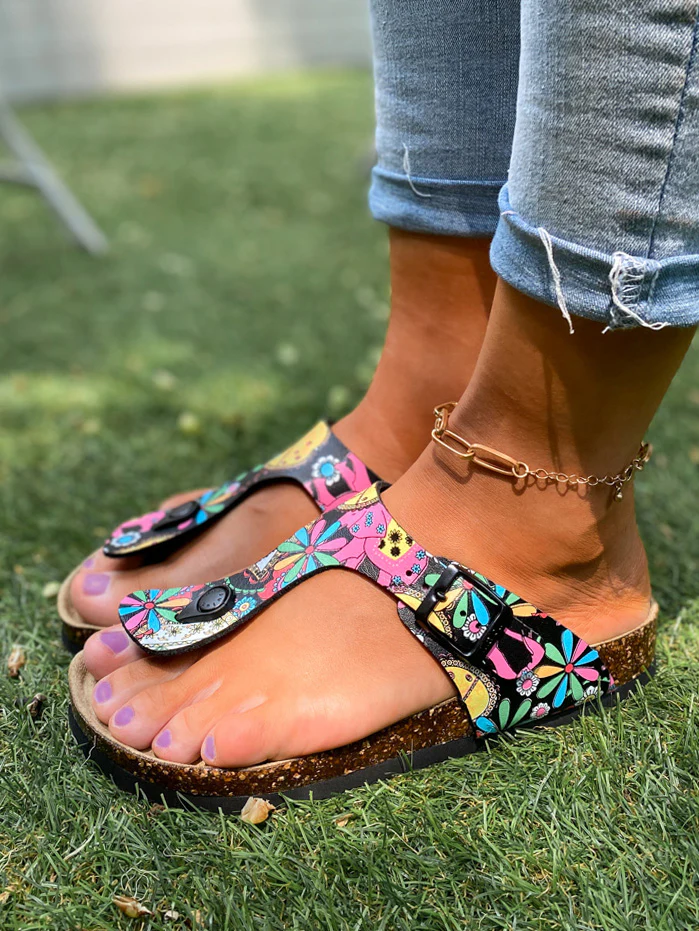 Signature T-Strap Sandals -MAIBULUN - Image 3