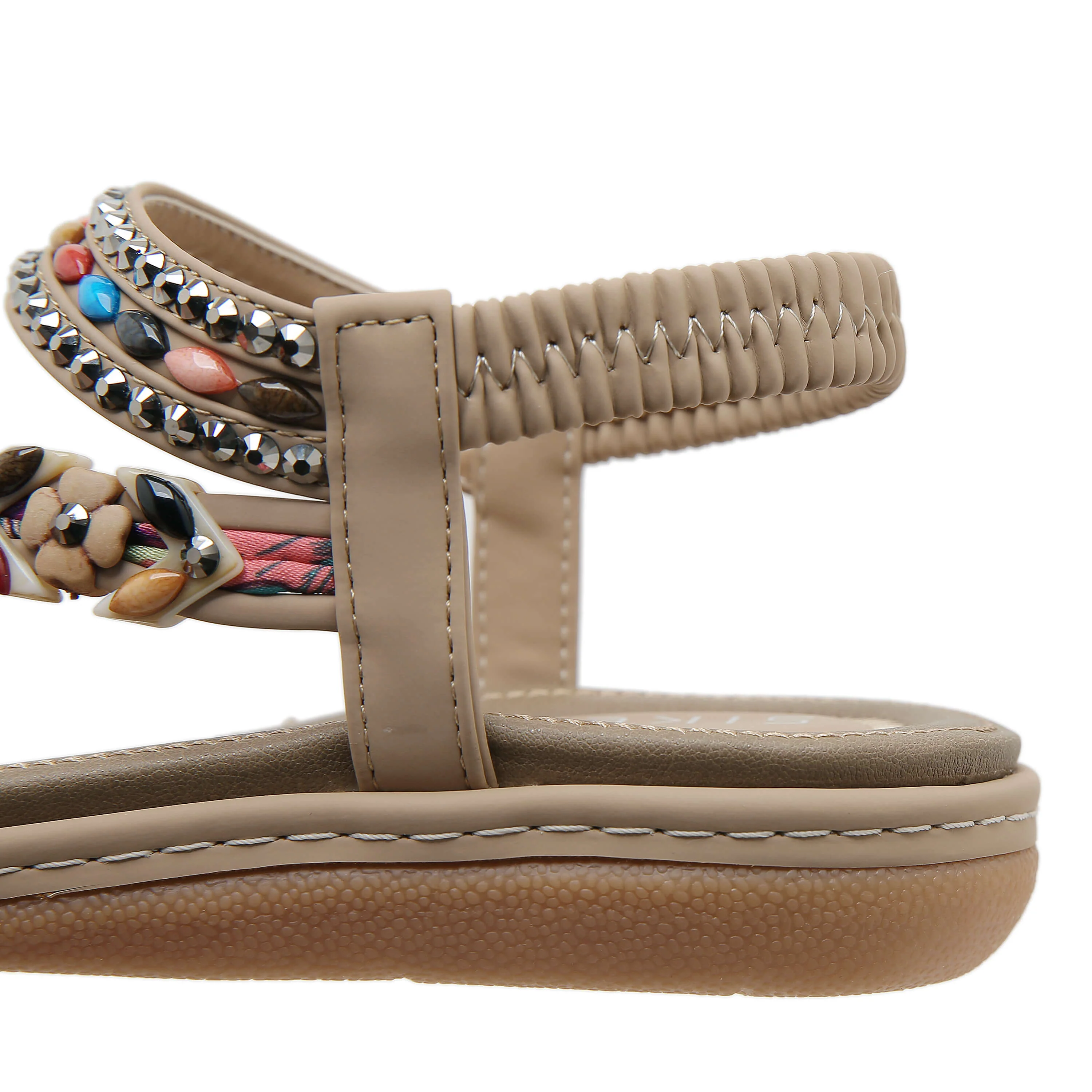Siketu | Abbie Beaded Boho Thong Sandal - beige - Image 5
