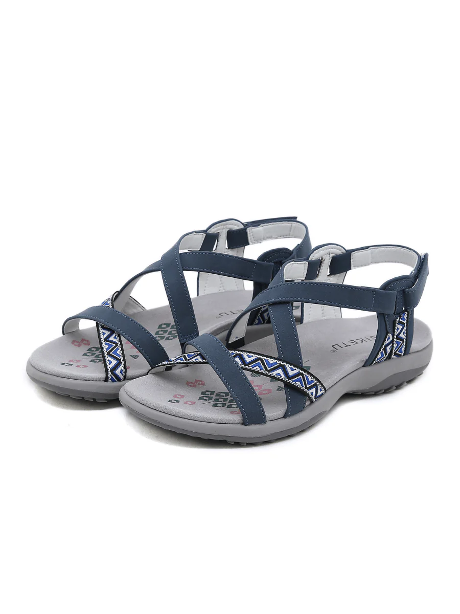 Siketu | Abstract Embroidered Strap Comfy Sandal - Image 10