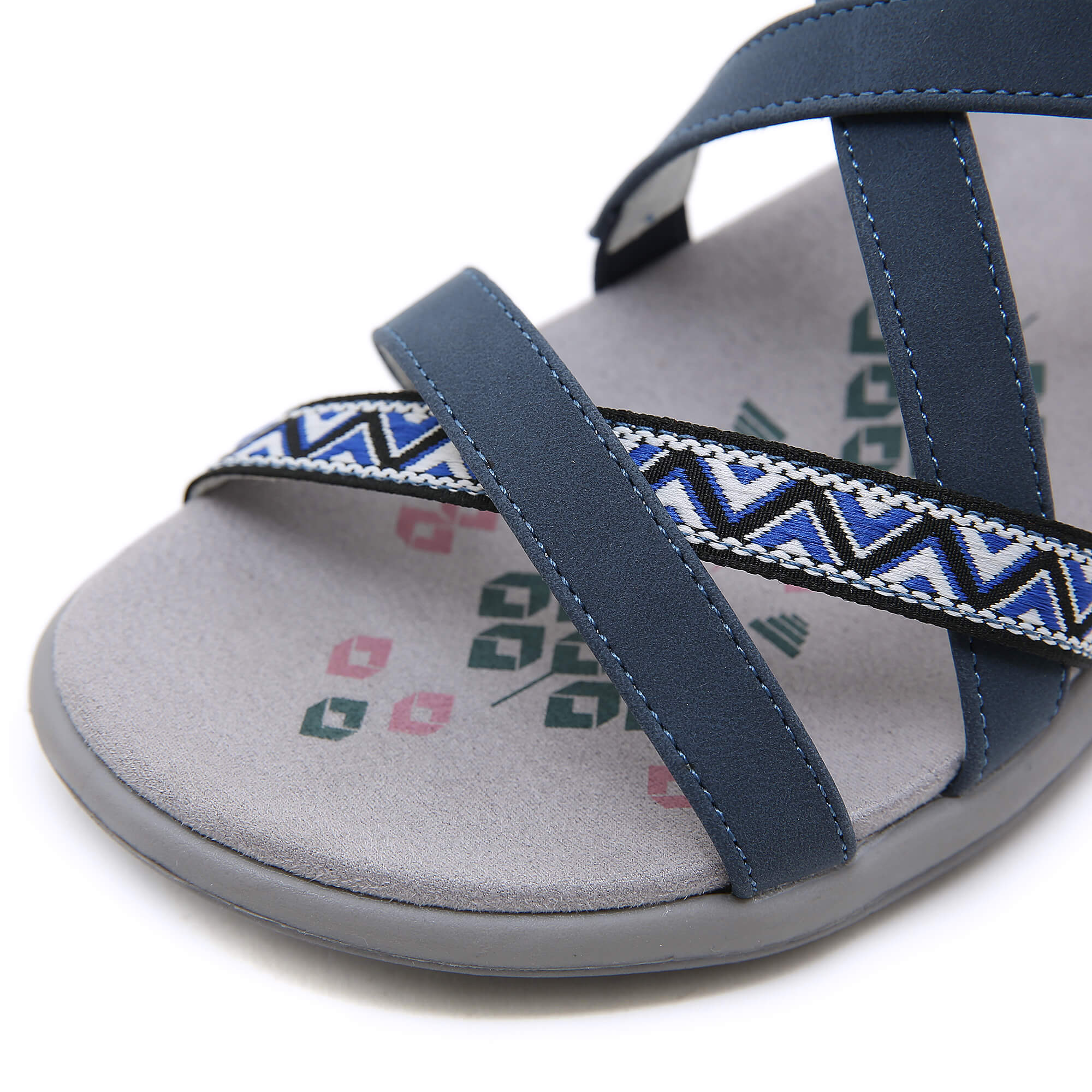 Siketu | Abstract Embroidered Strap Comfy Sandal - Image 12