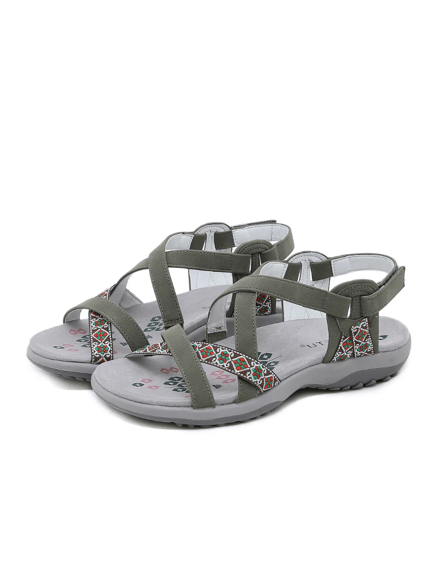 Siketu | Abstract Embroidered Strap Comfy Sandal - Image 13