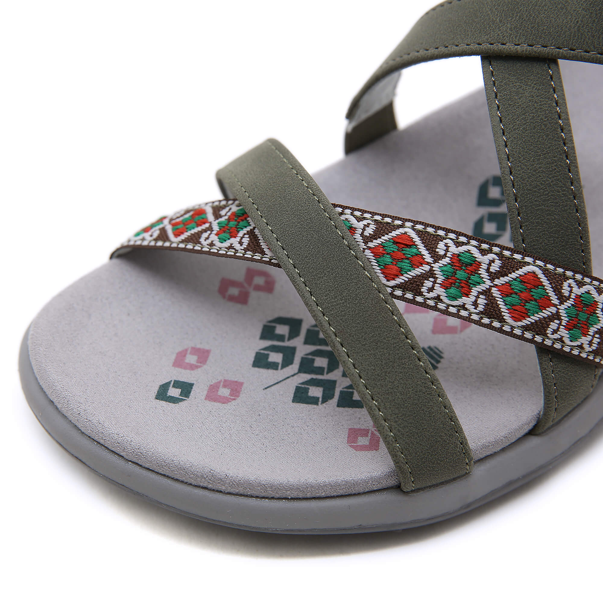 Siketu | Abstract Embroidered Strap Comfy Sandal - Image 15