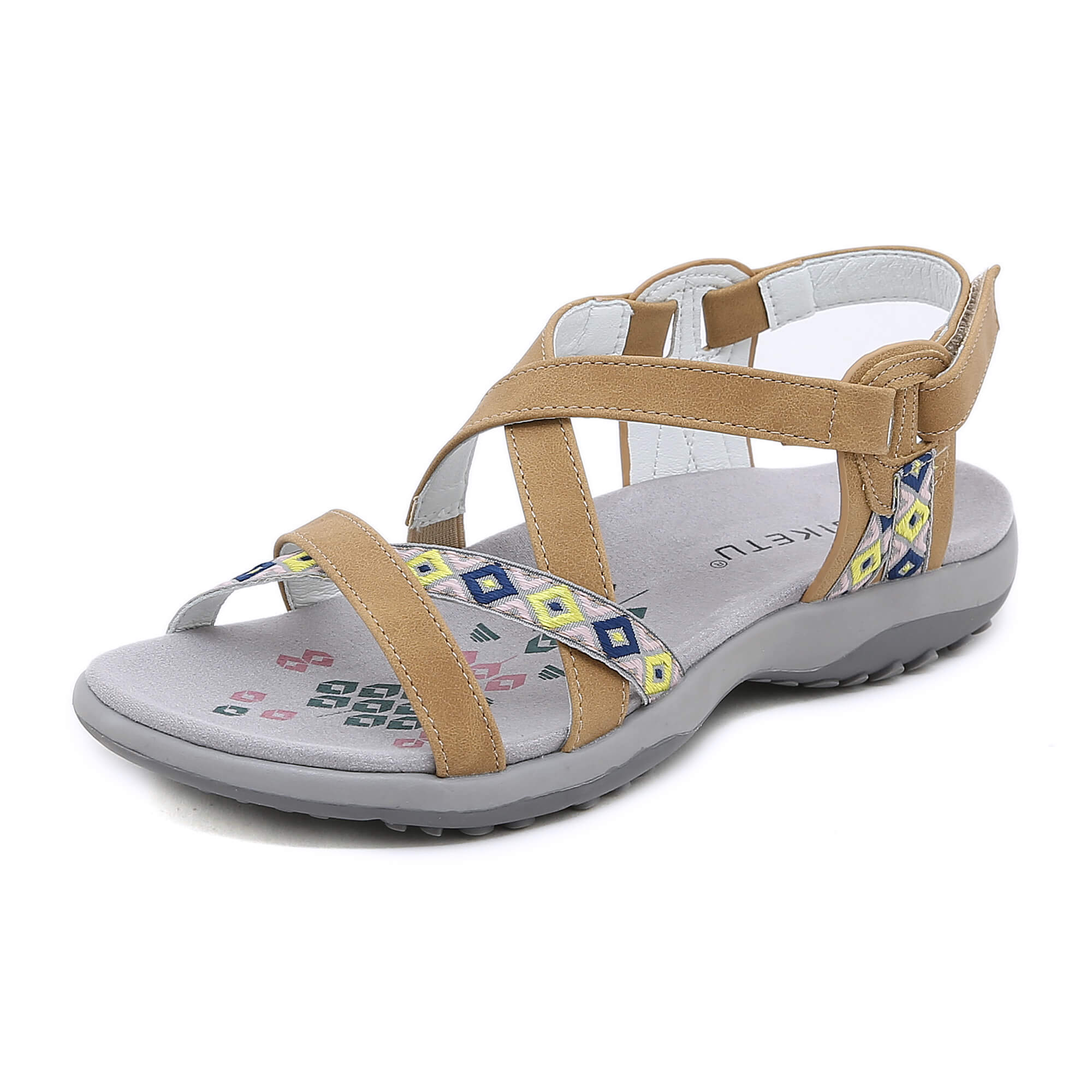 Siketu | Abstract Embroidered Strap Comfy Sandal - Image 2
