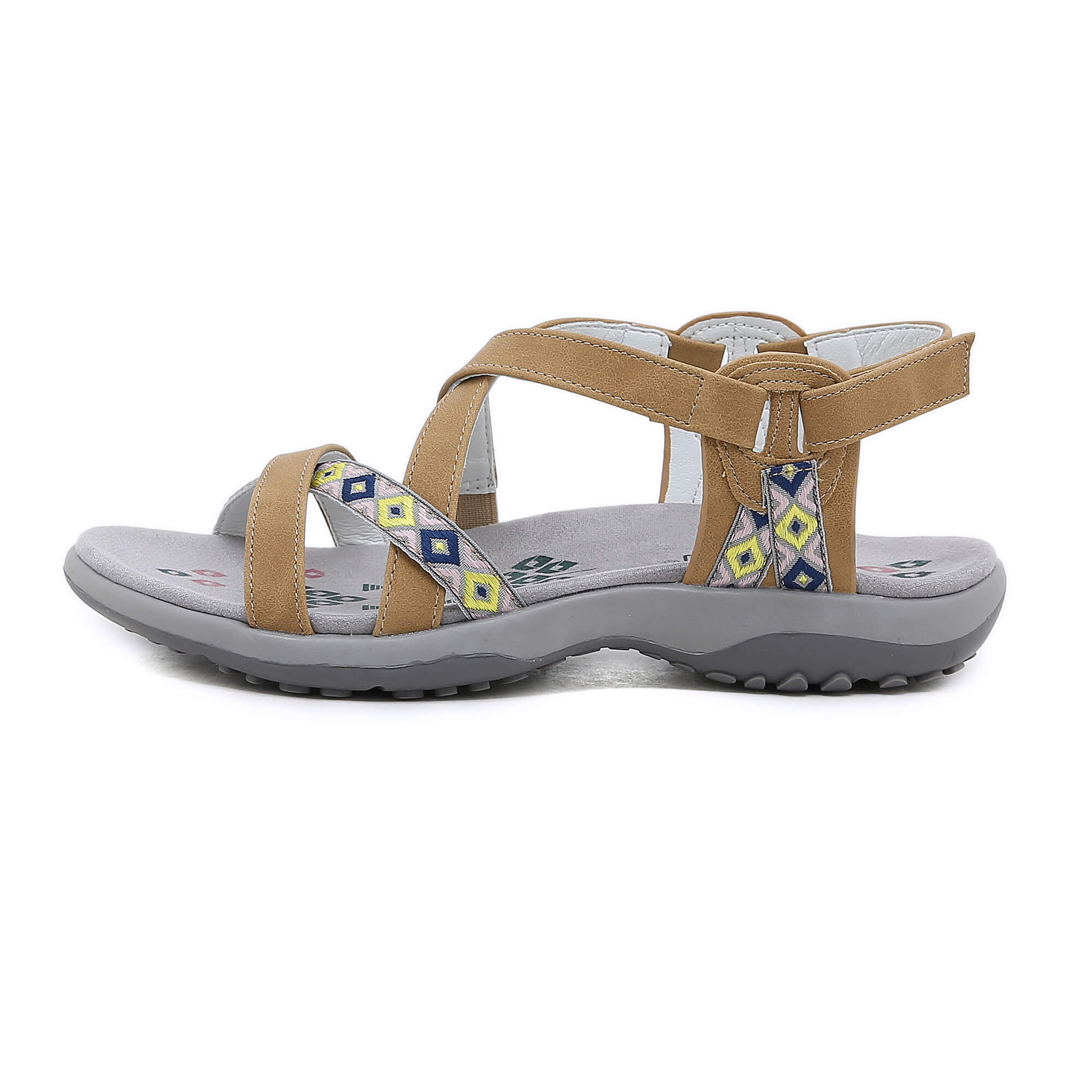 Siketu | Abstract Embroidered Strap Comfy Sandal - Image 3