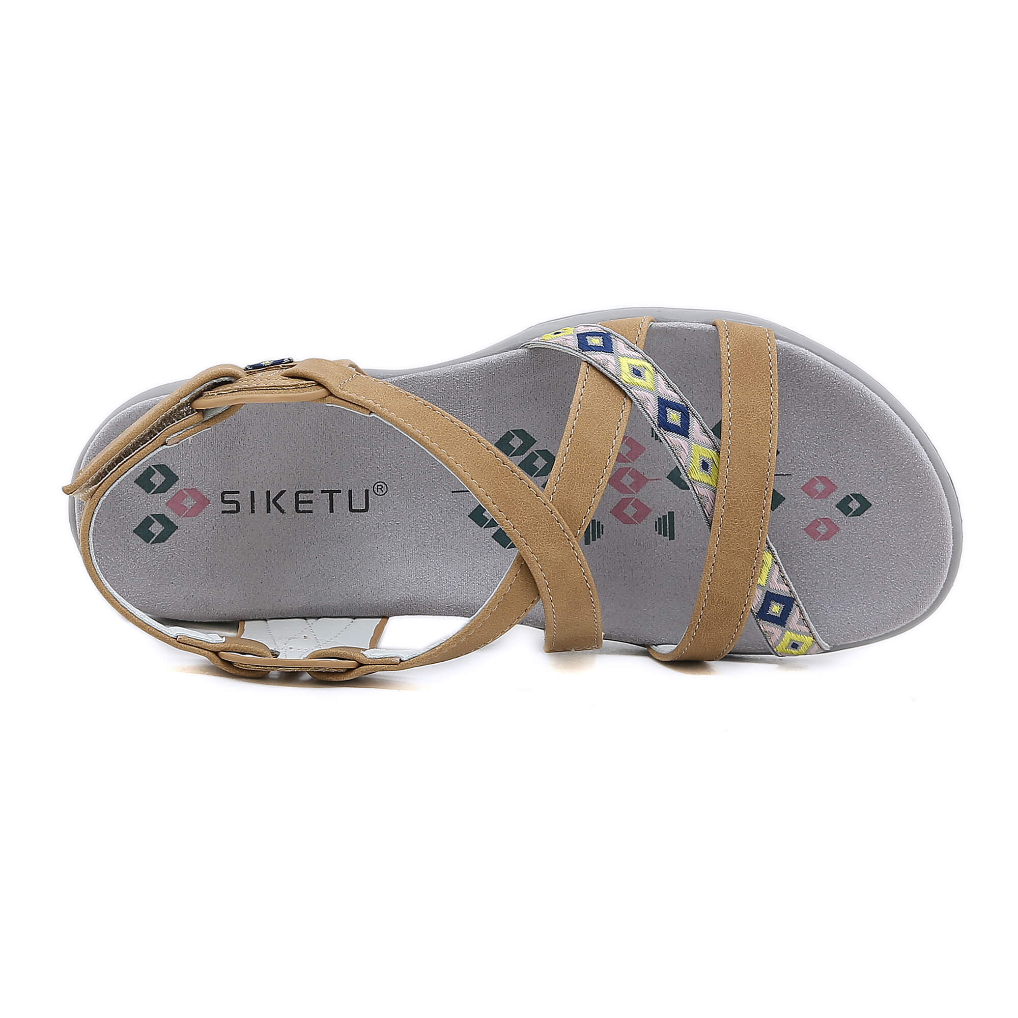 Siketu | Abstract Embroidered Strap Comfy Sandal - Image 4