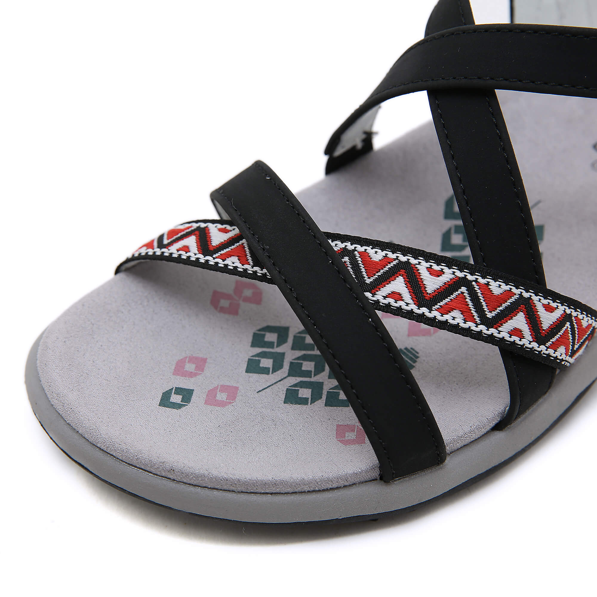 Siketu | Abstract Embroidered Strap Comfy Sandal - Image 9