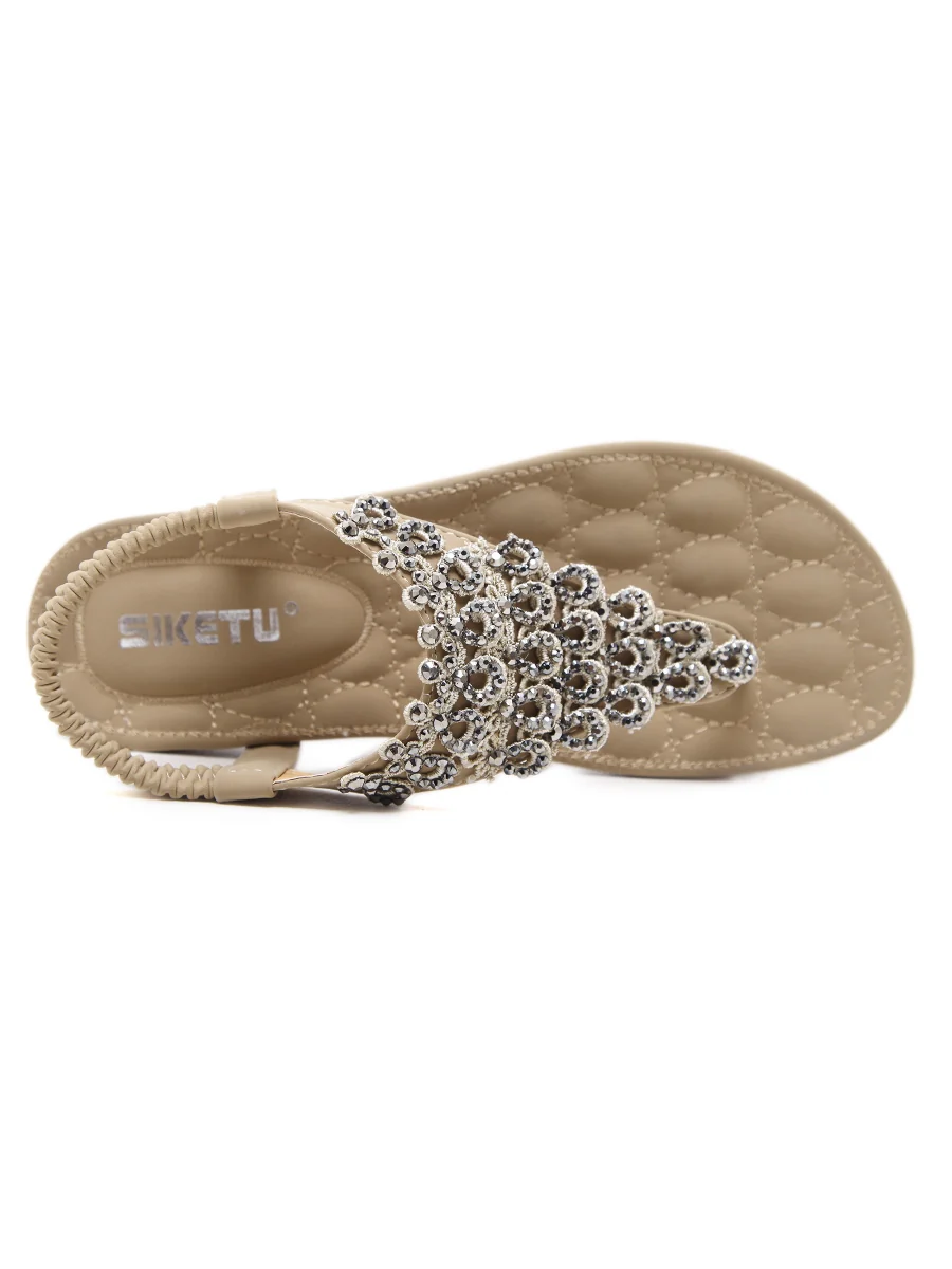 SIKETU | Apricot Crystal V-Strap Sandals - Image 8