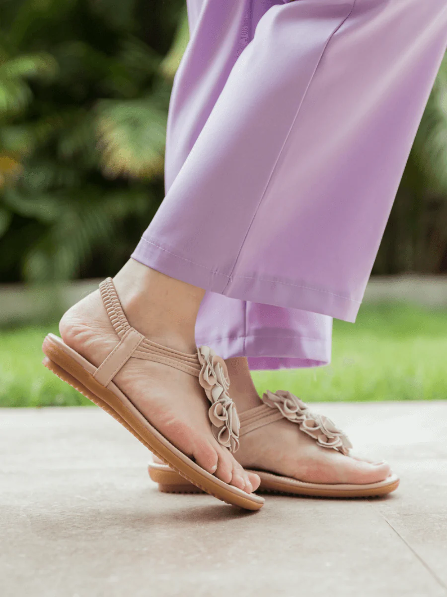 SIKETU | Apricot Rosette Sandals - Image 4