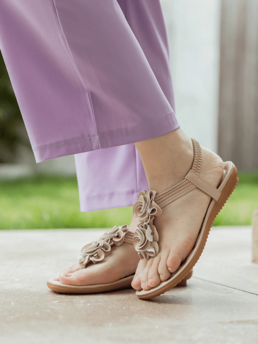 SIKETU | Apricot Rosette Sandals - Image 5